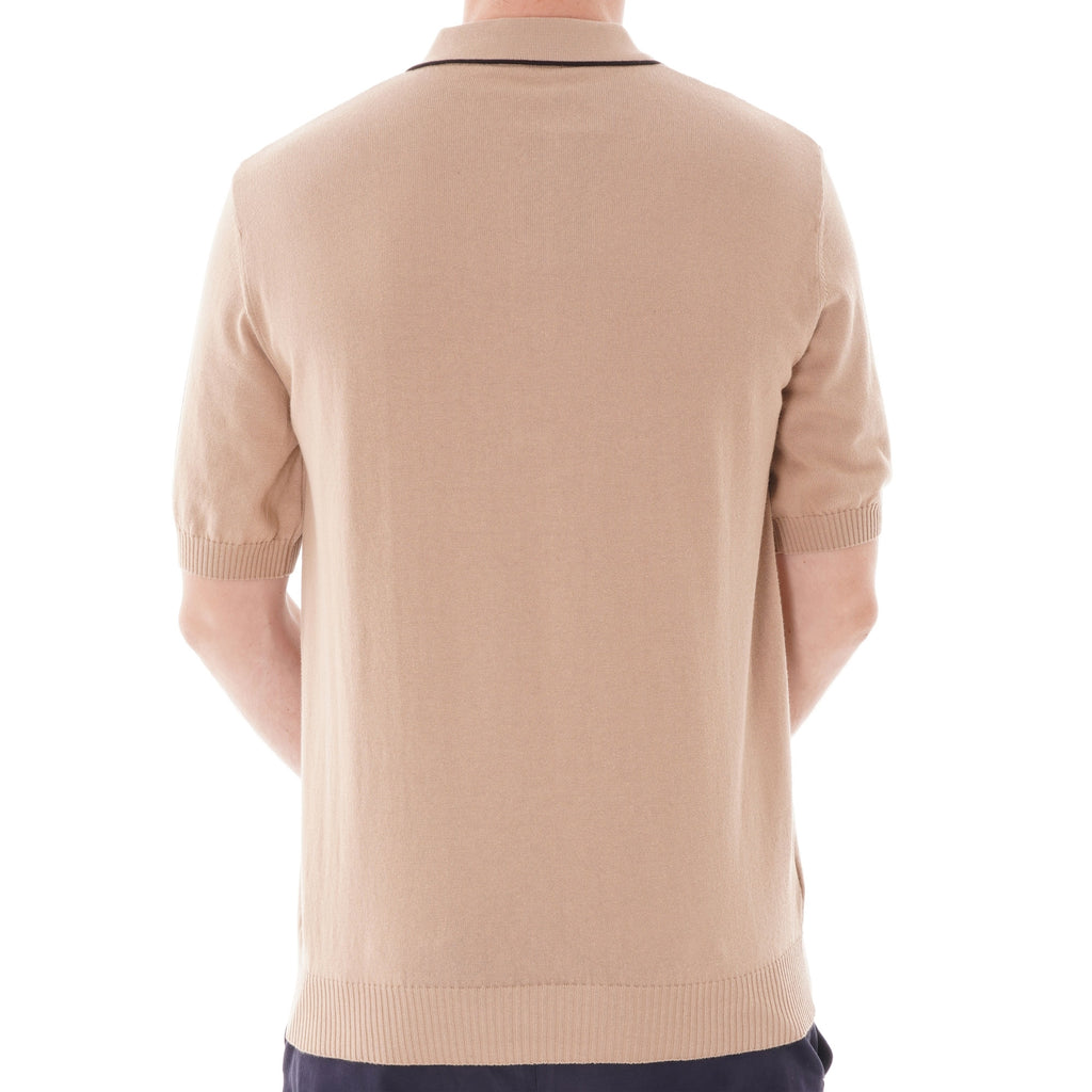 Fred Perry Reissues Vertical Stripe Knitted Shirt - Beige