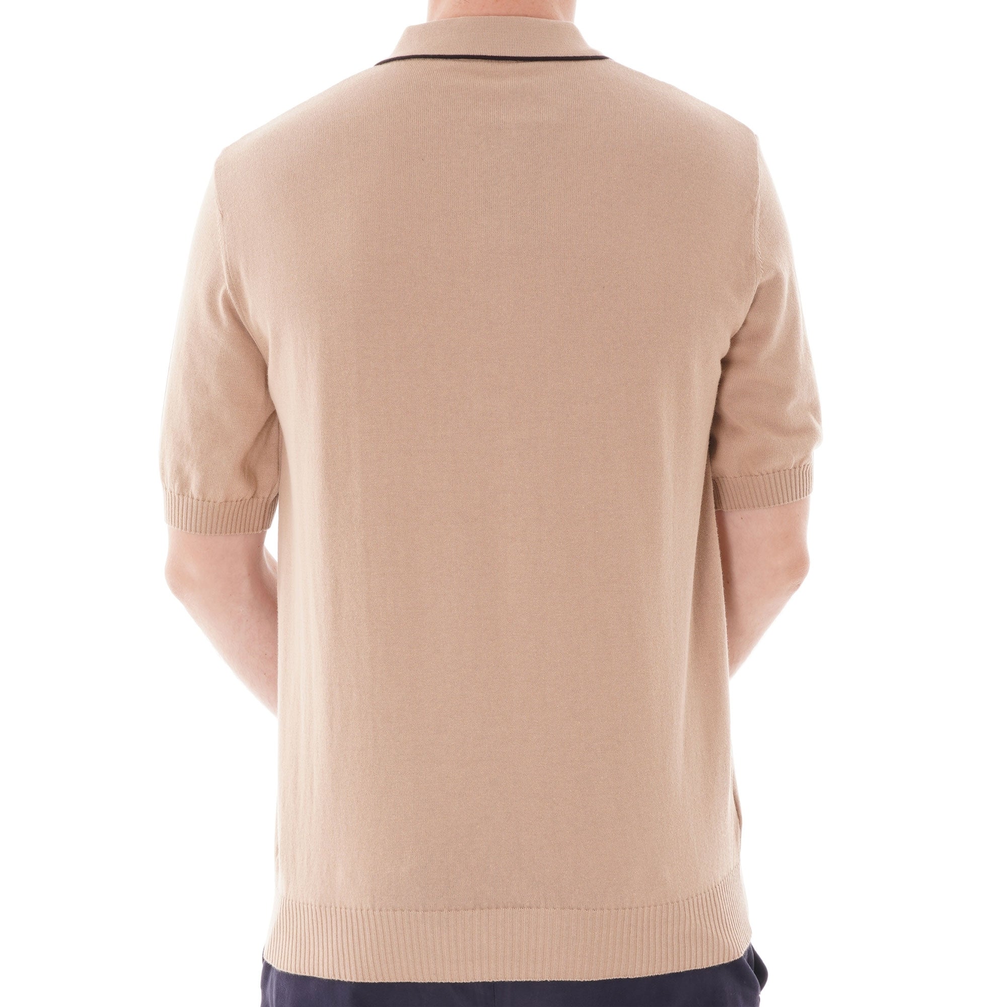 Fred Perry Reissues Vertical Stripe Knitted Shirt - Beige