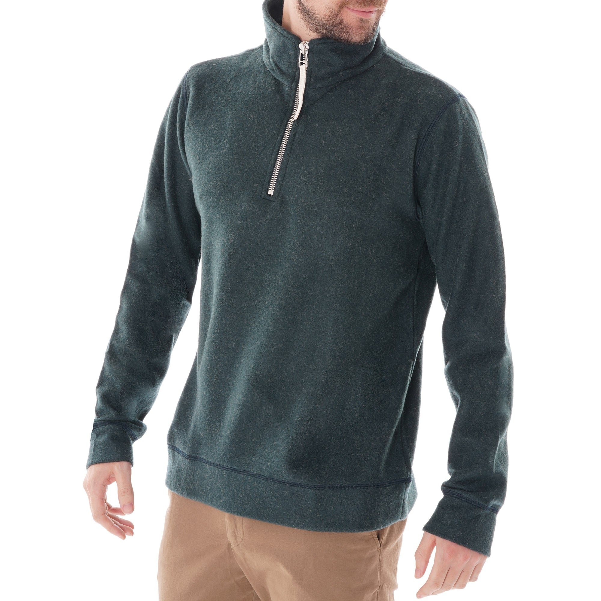 Feyo Fleece Half Zip - Forest Green