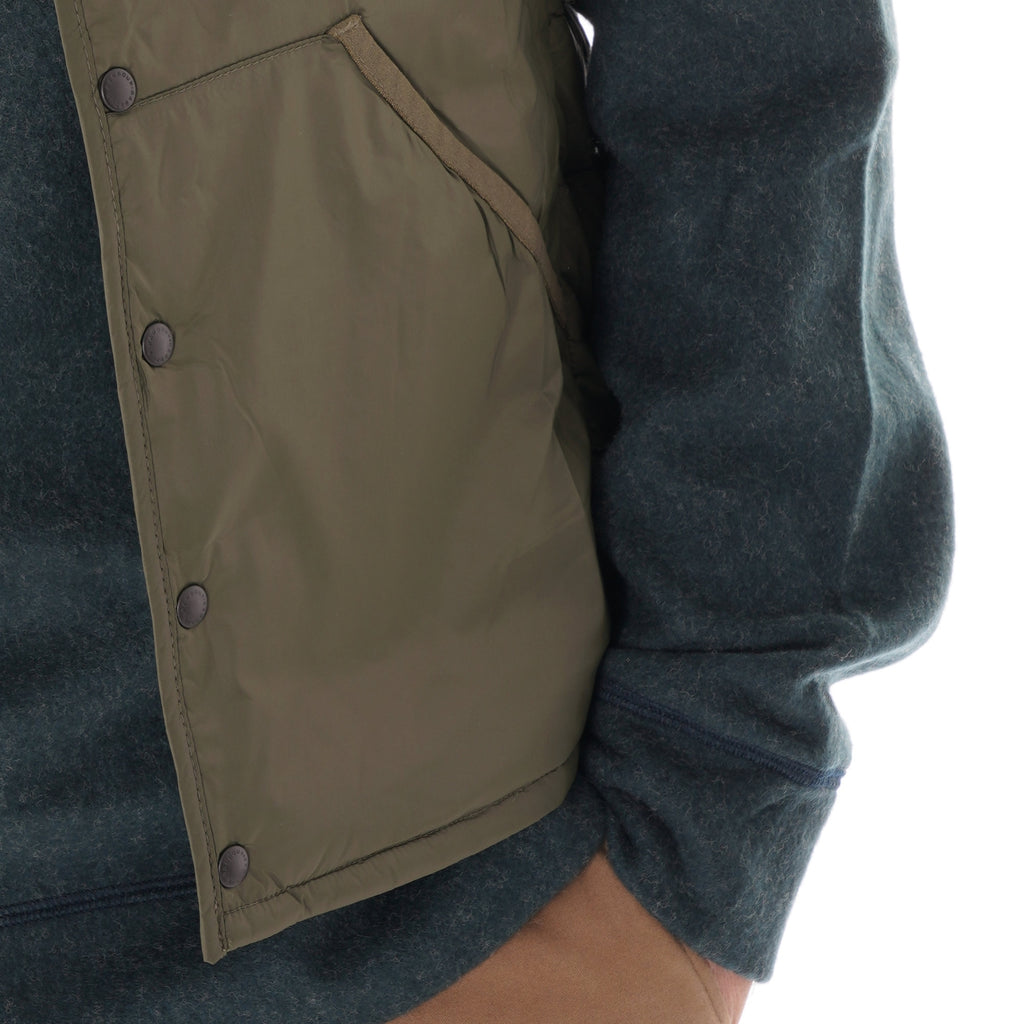 Barbour Collarless Baffle Gilet - Olive