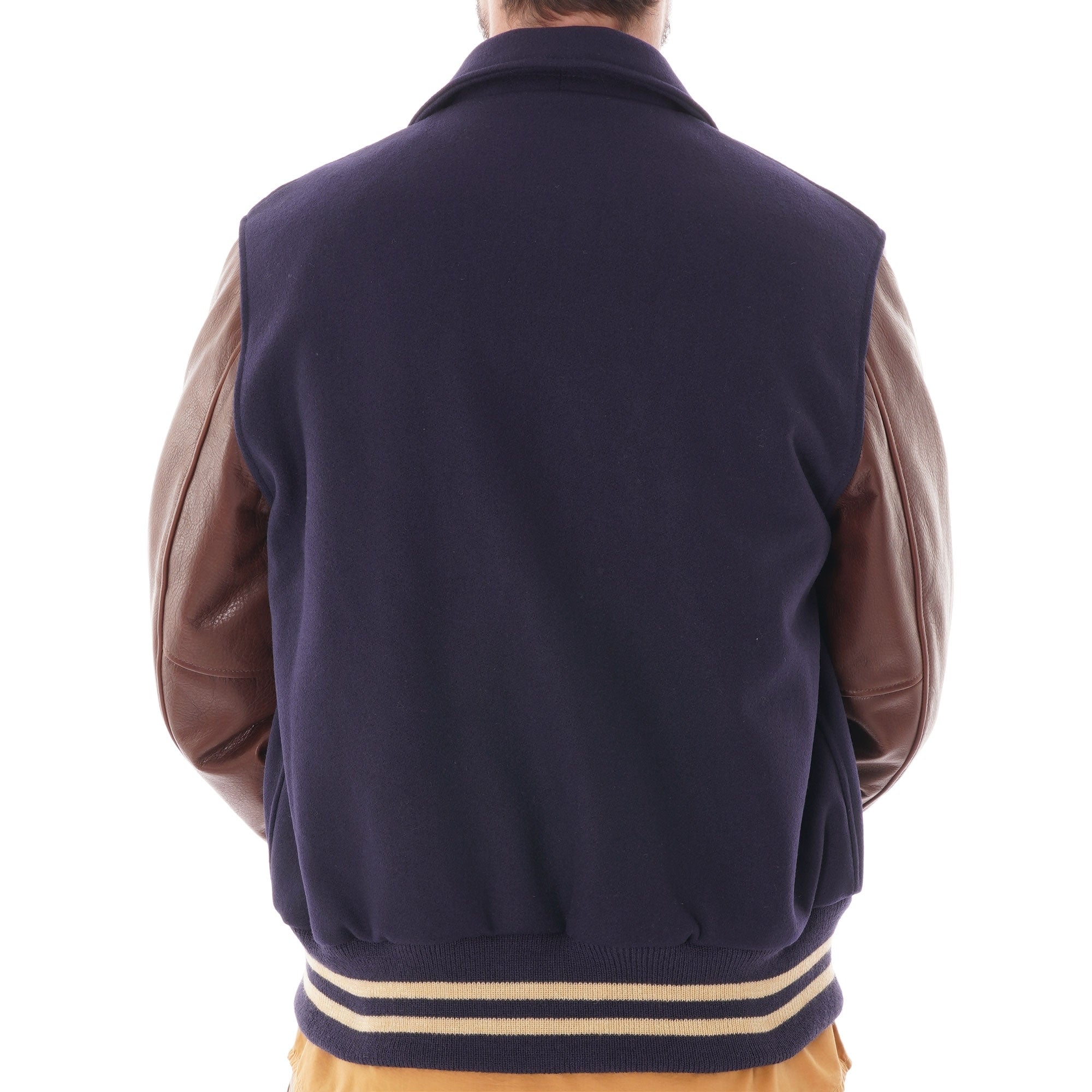 Golden Bear Varsity Jacket - Navy & Brown