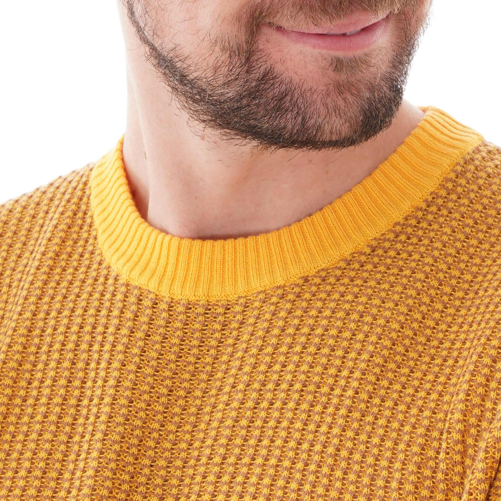 Fred Perry Reissues Texture Knit Crew - Citrus Yellow