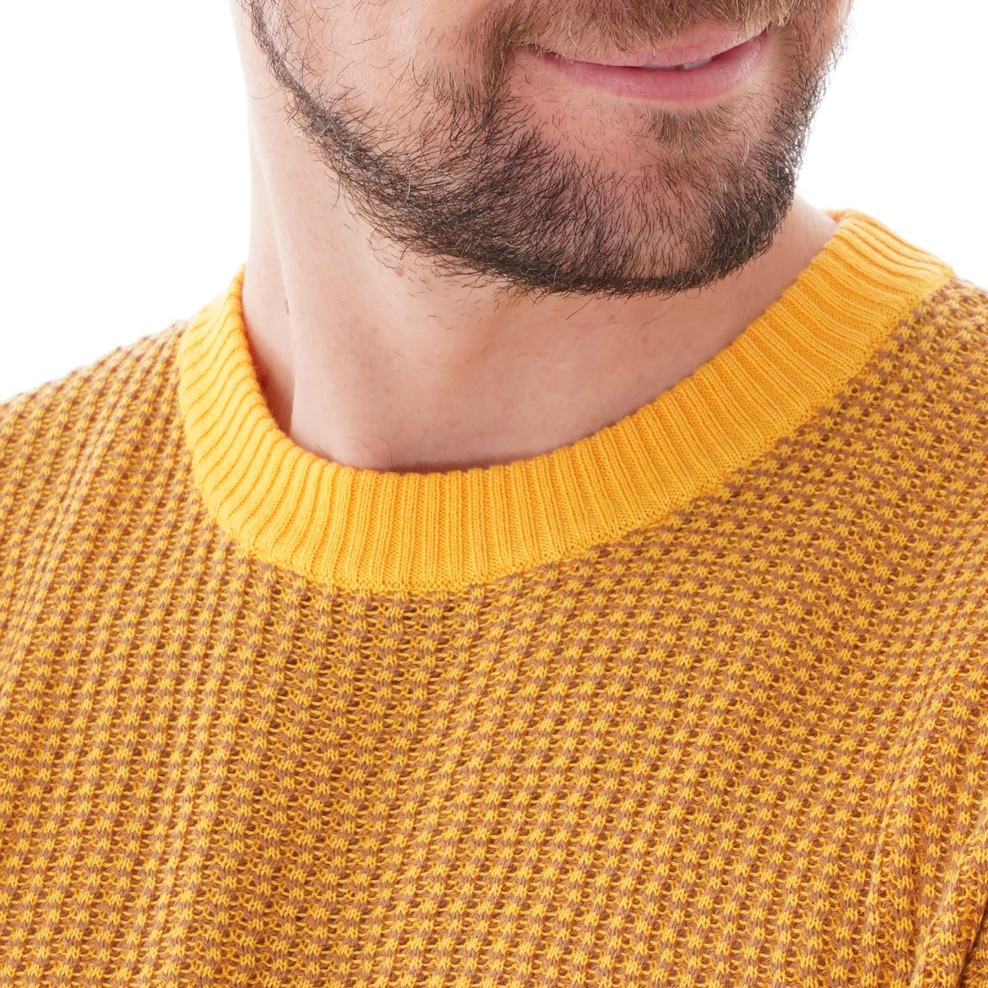 Fred Perry Reissues Texture Knit Crew - Citrus Yellow