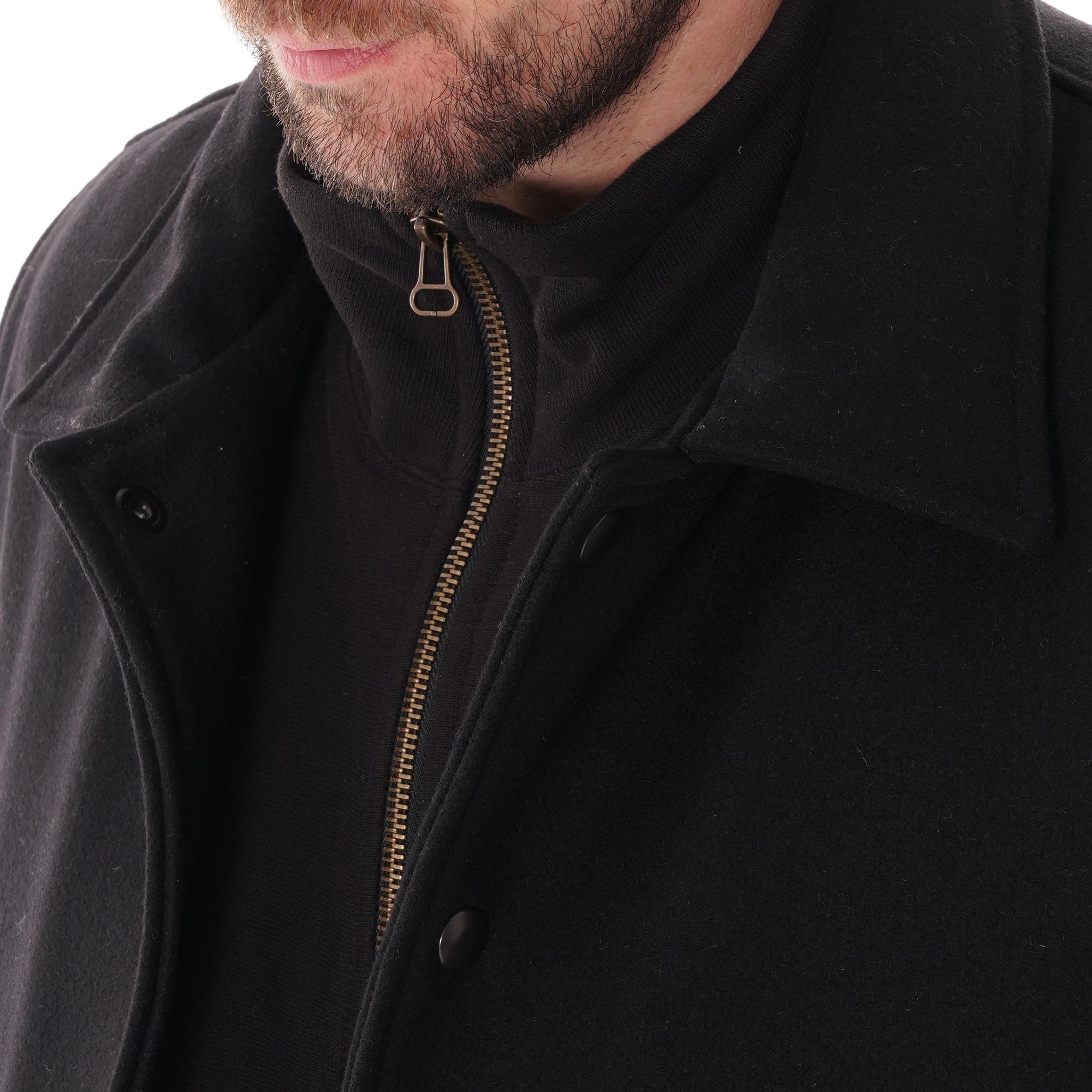 Golden Bear Snap Front Varsity Jacket - Black