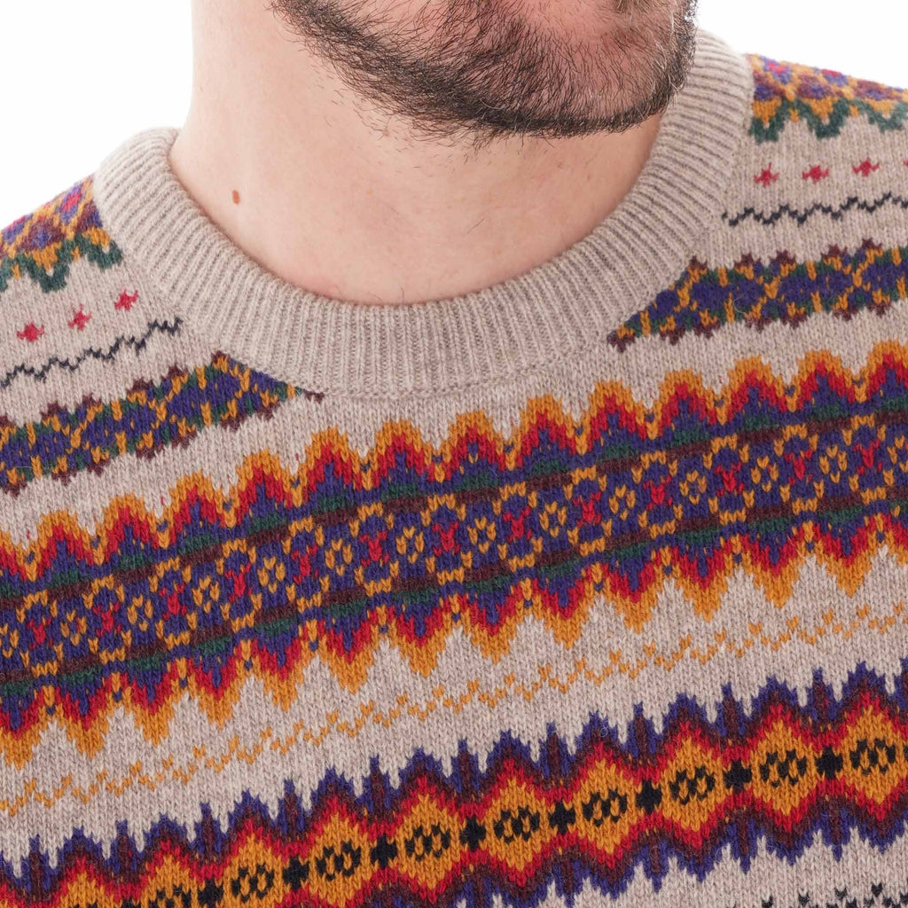 Barbour Fair Isle Crew - Stone