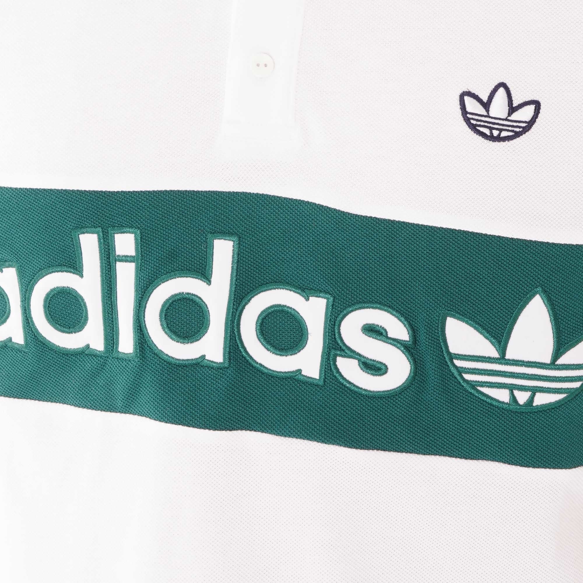 Adidas Originals Samstag Colorblock Poloshirt - White and Green