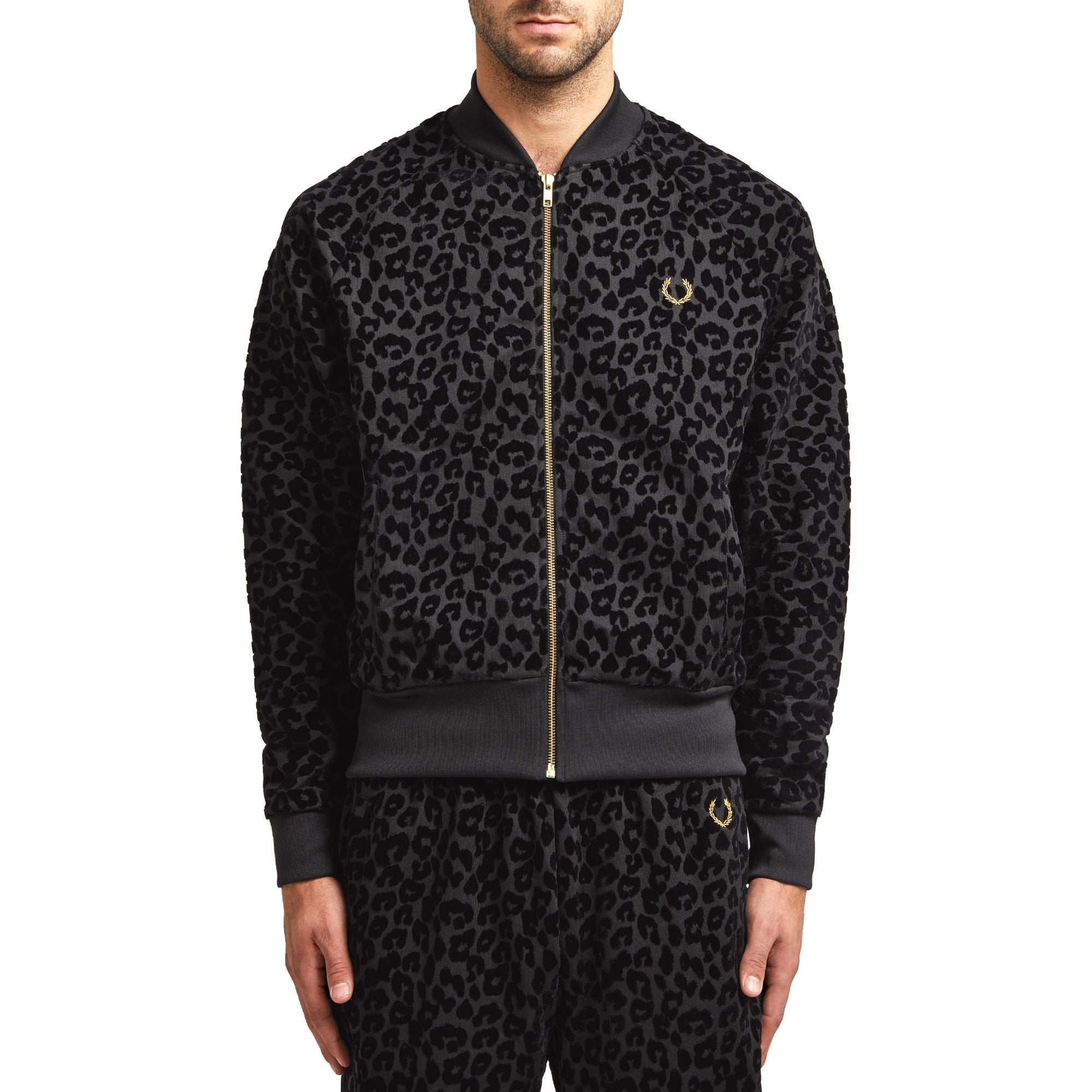 Fred Perry x Miles Kane Flock Leopard Track Jacket - Leopard
