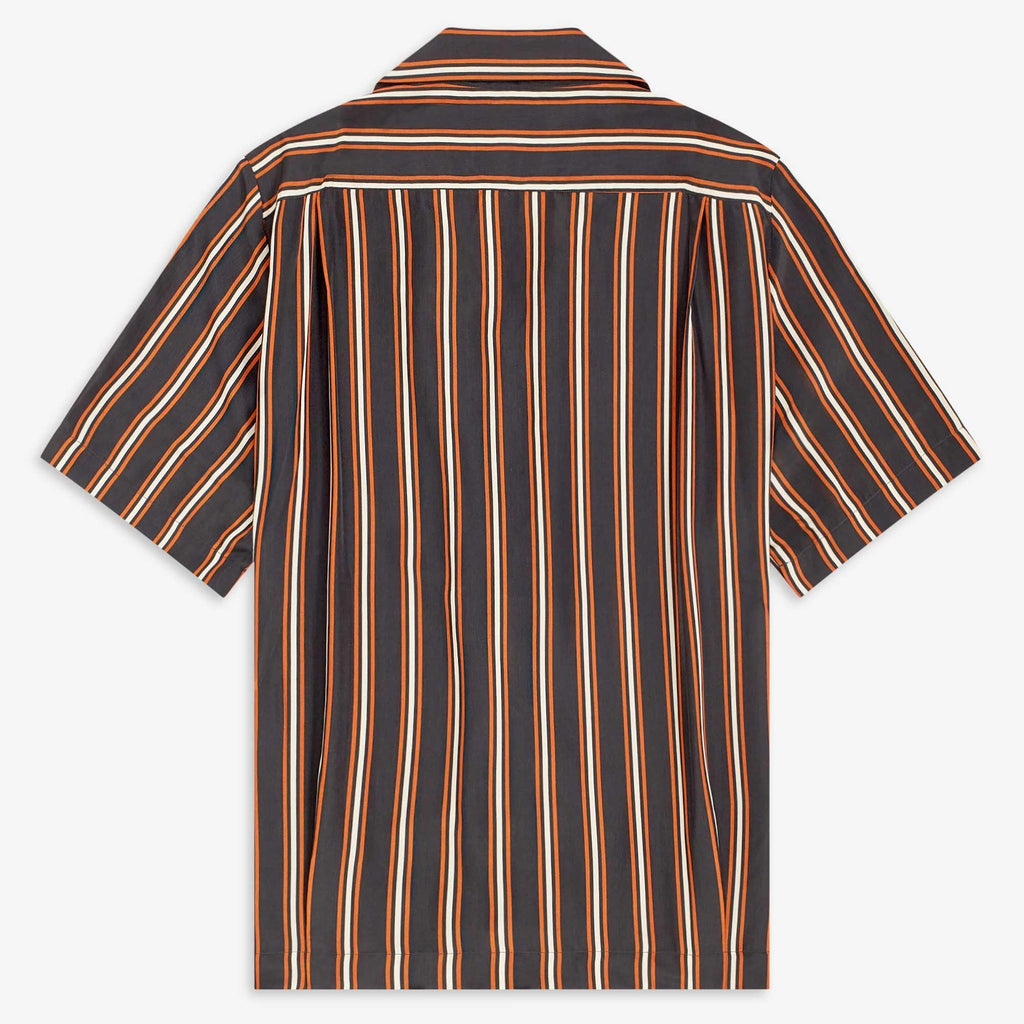 Fred Perry x Miles Kane Striped Bowling Shirt - Brown