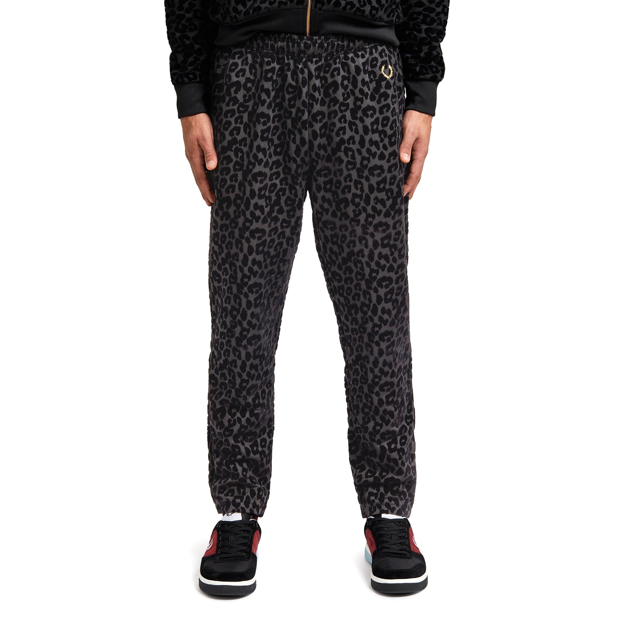 Fred Perry x Miles Kane Leopard Trackpant - Black
