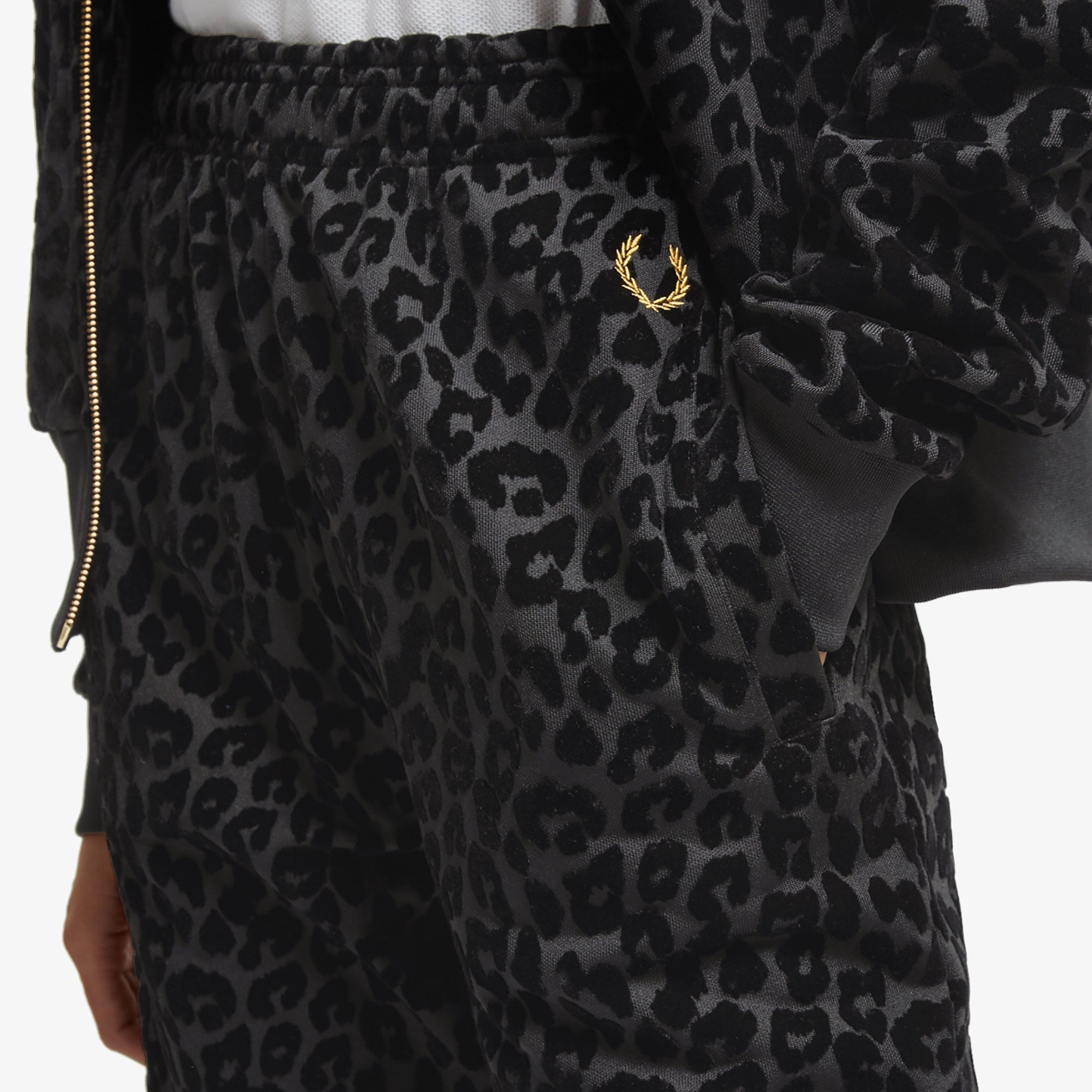 Fred Perry x Miles Kane Leopard Trackpant - Black