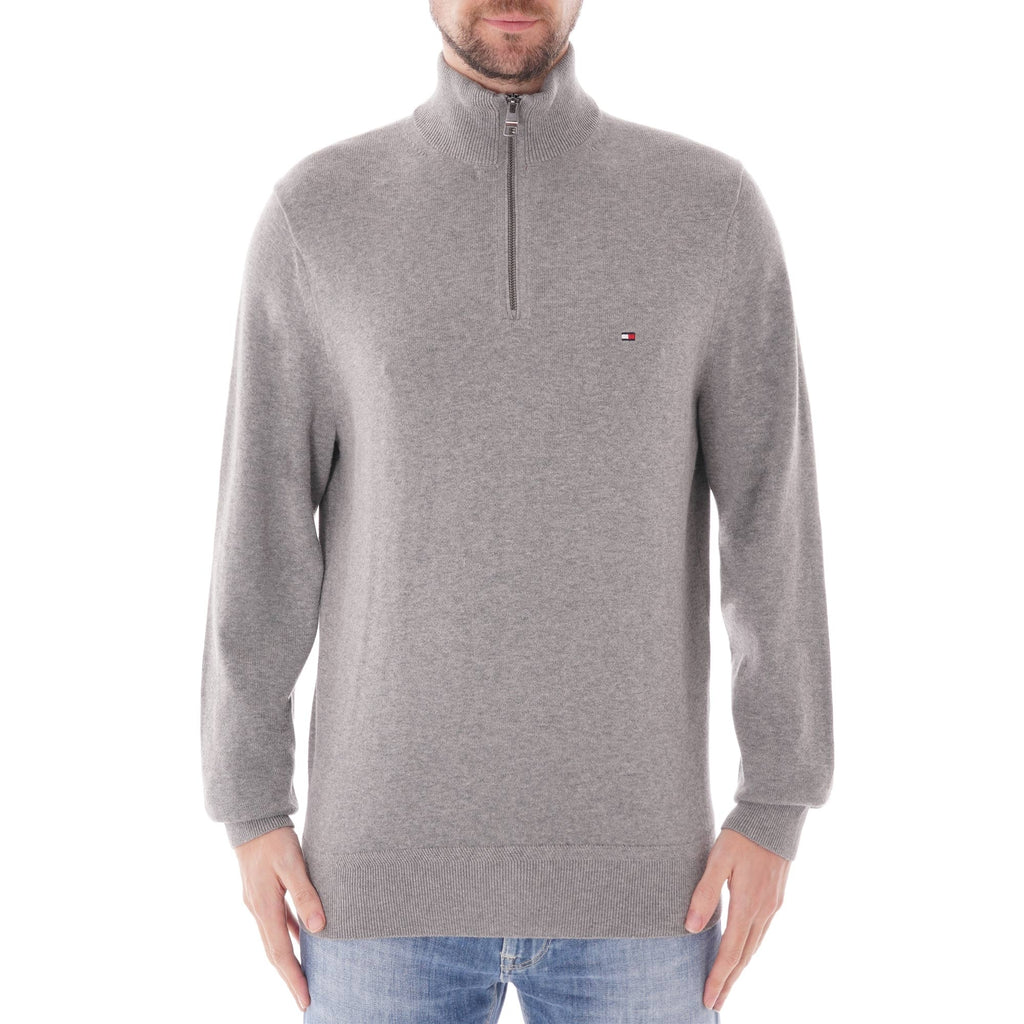Tommy Hilfiger Half Zip Sweat - Silver