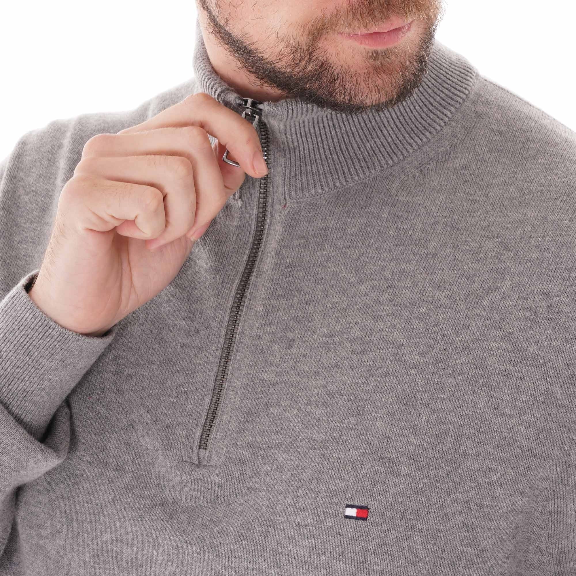 Tommy Hilfiger Half Zip Sweat - Silver