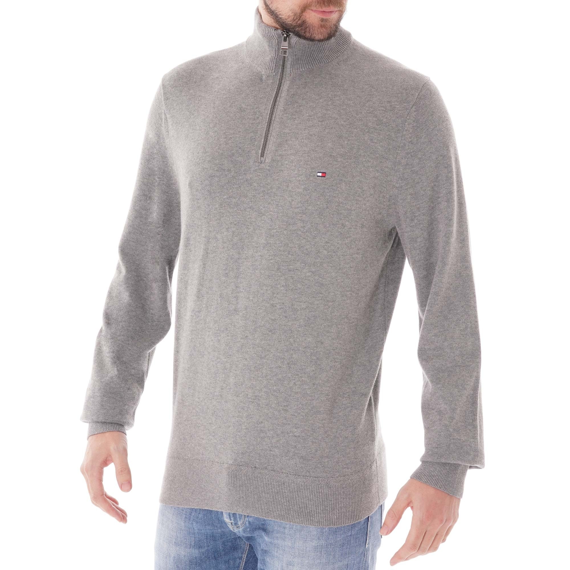 Tommy Hilfiger Half Zip Sweat - Silver