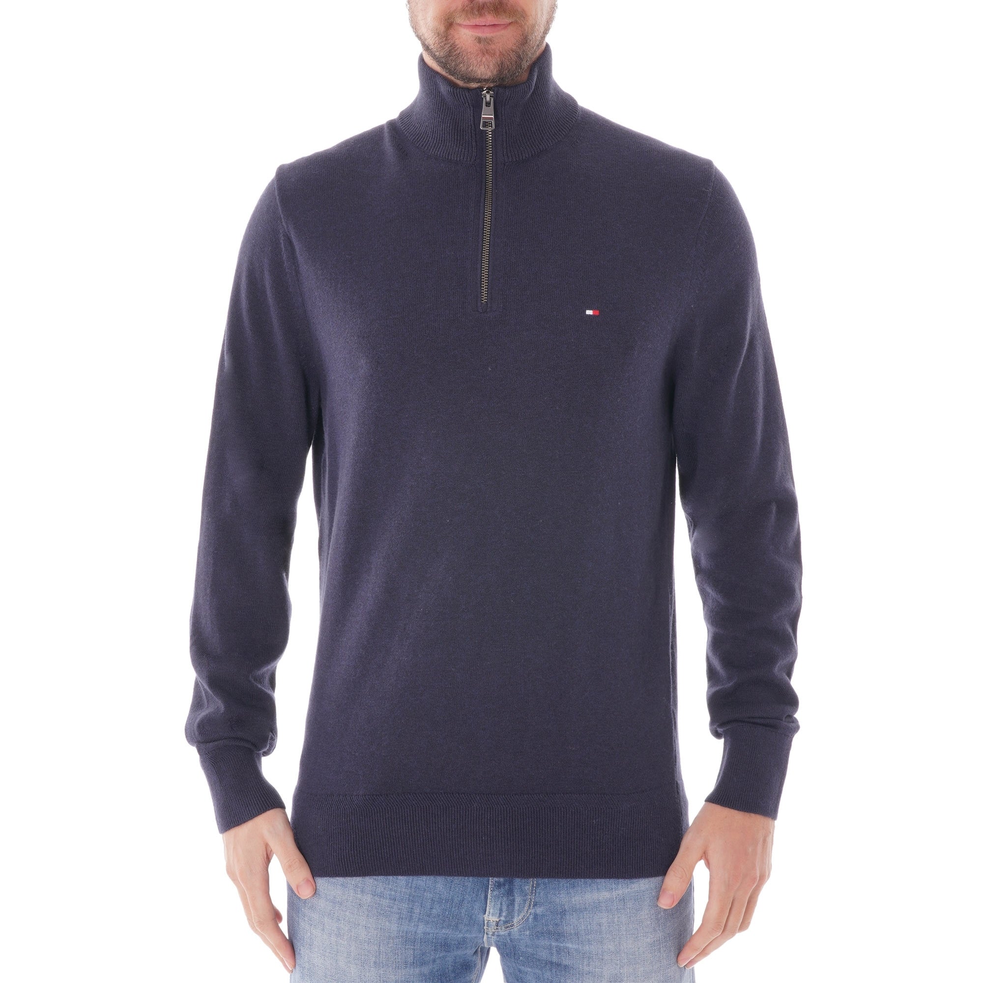Tommy Hilfiger Half Zip Sweat - Sky Captain