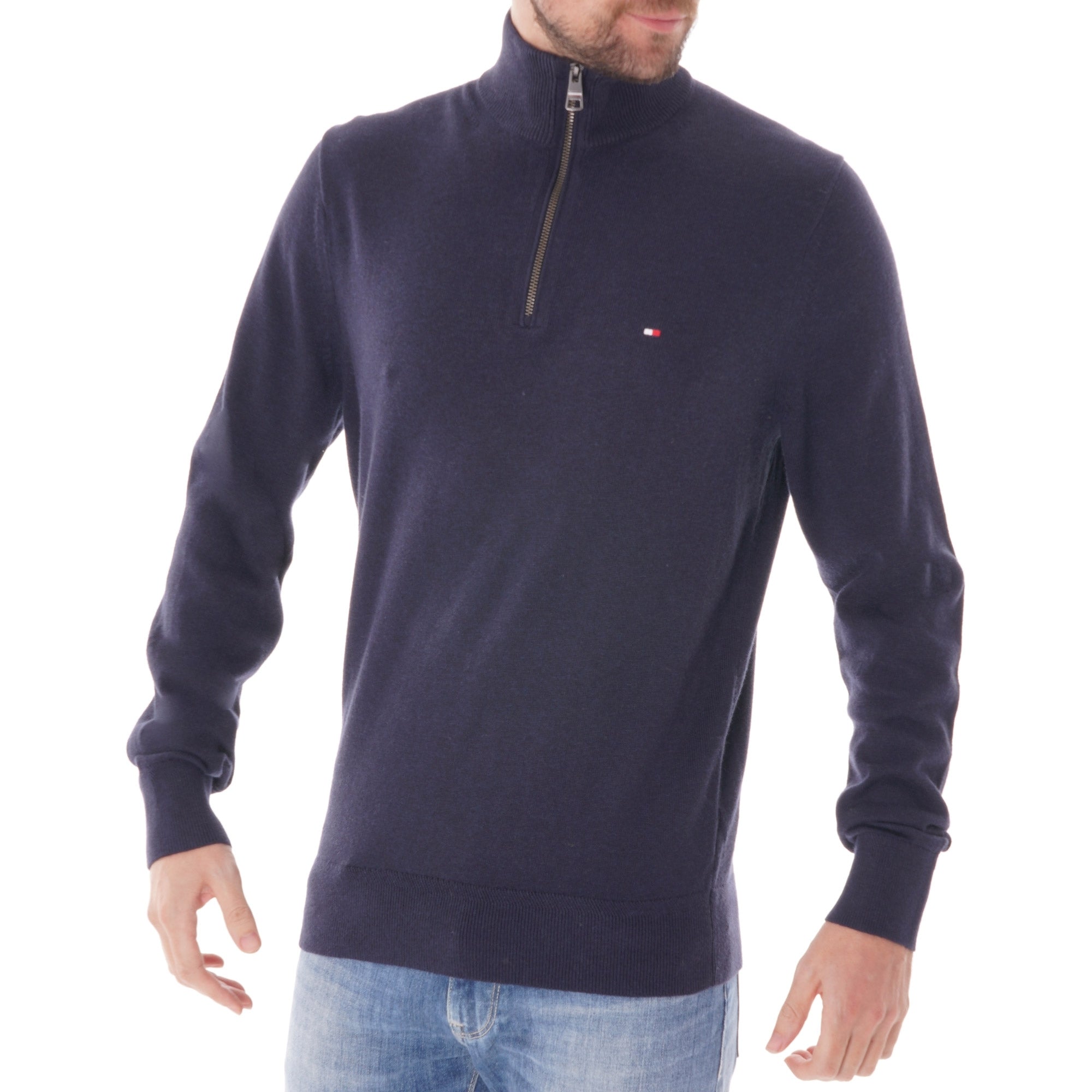 Tommy Hilfiger Half Zip Sweat - Sky Captain