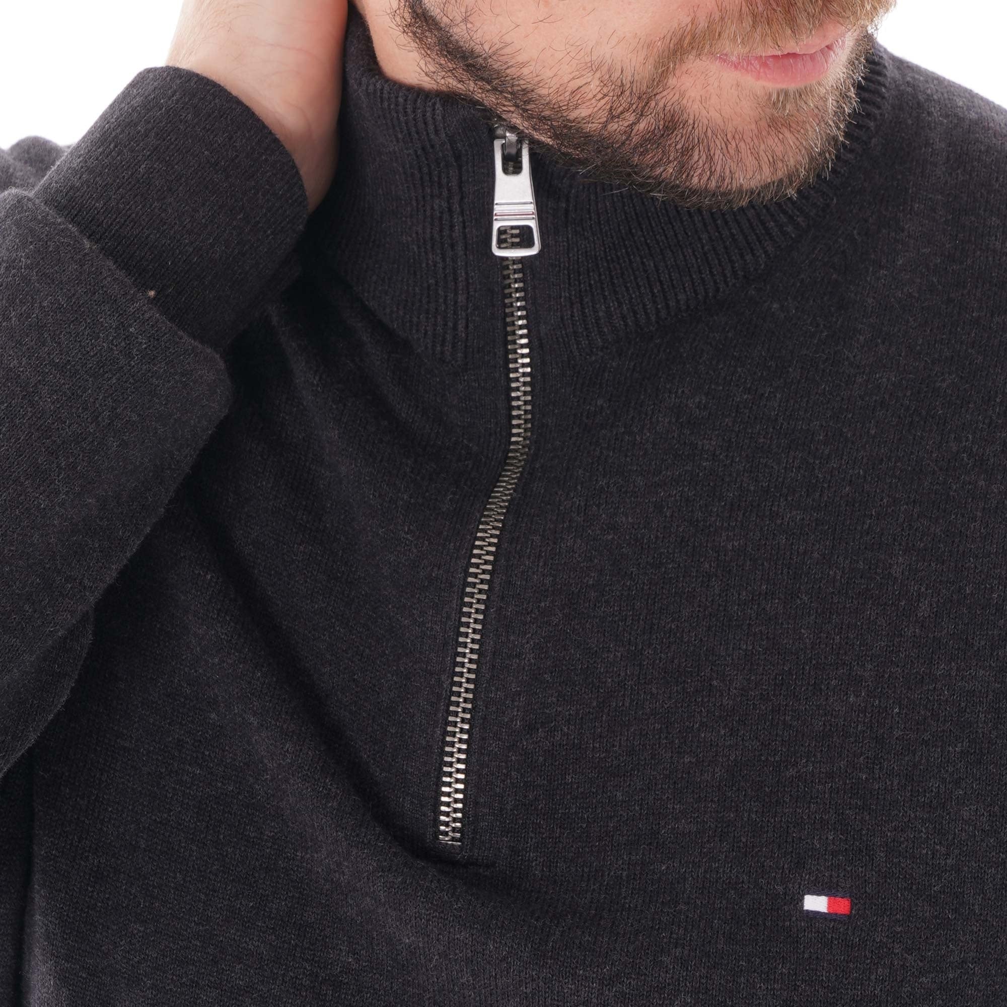 Tommy Hilfiger Half Zip Sweat - Black