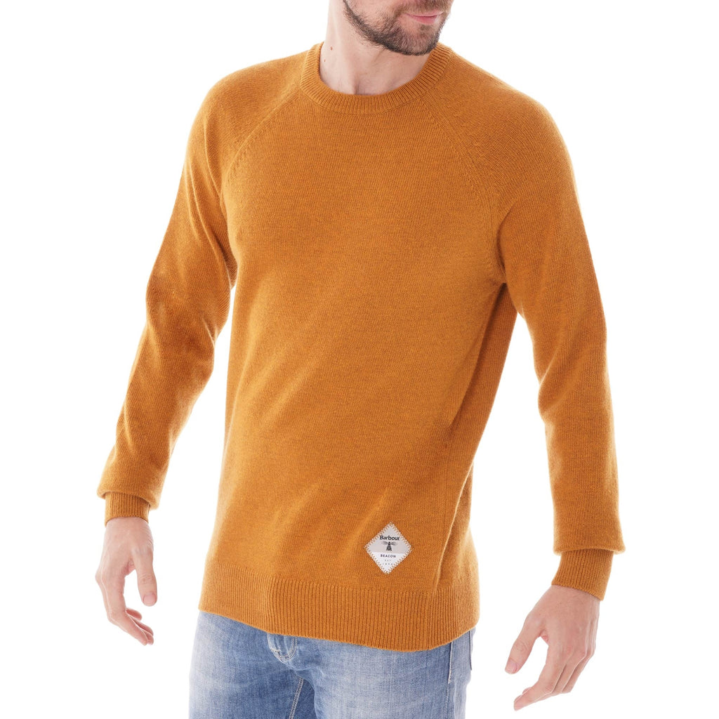 Barbour Beacon Lambswool Crew Neck Sweater - Copper