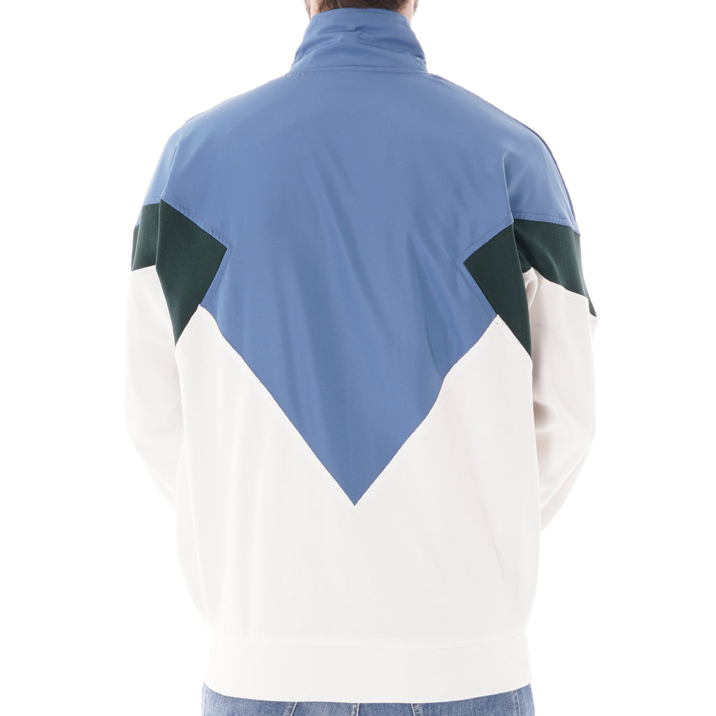 Lacoste Stand-up Neck Colour Block Zip Jacket - White/Green/Blue