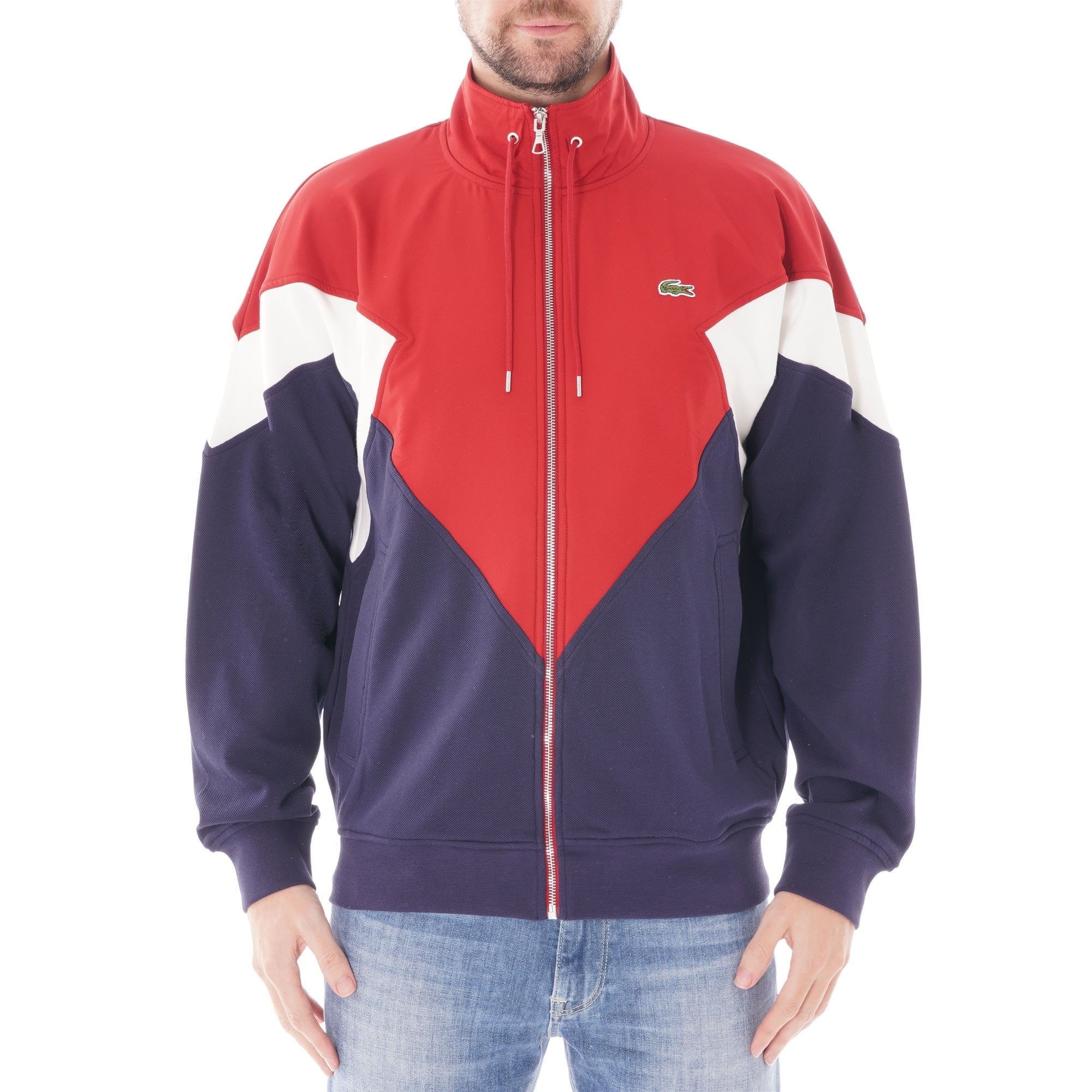 Lacoste Colourblock Fleece Zip Jacket - Red