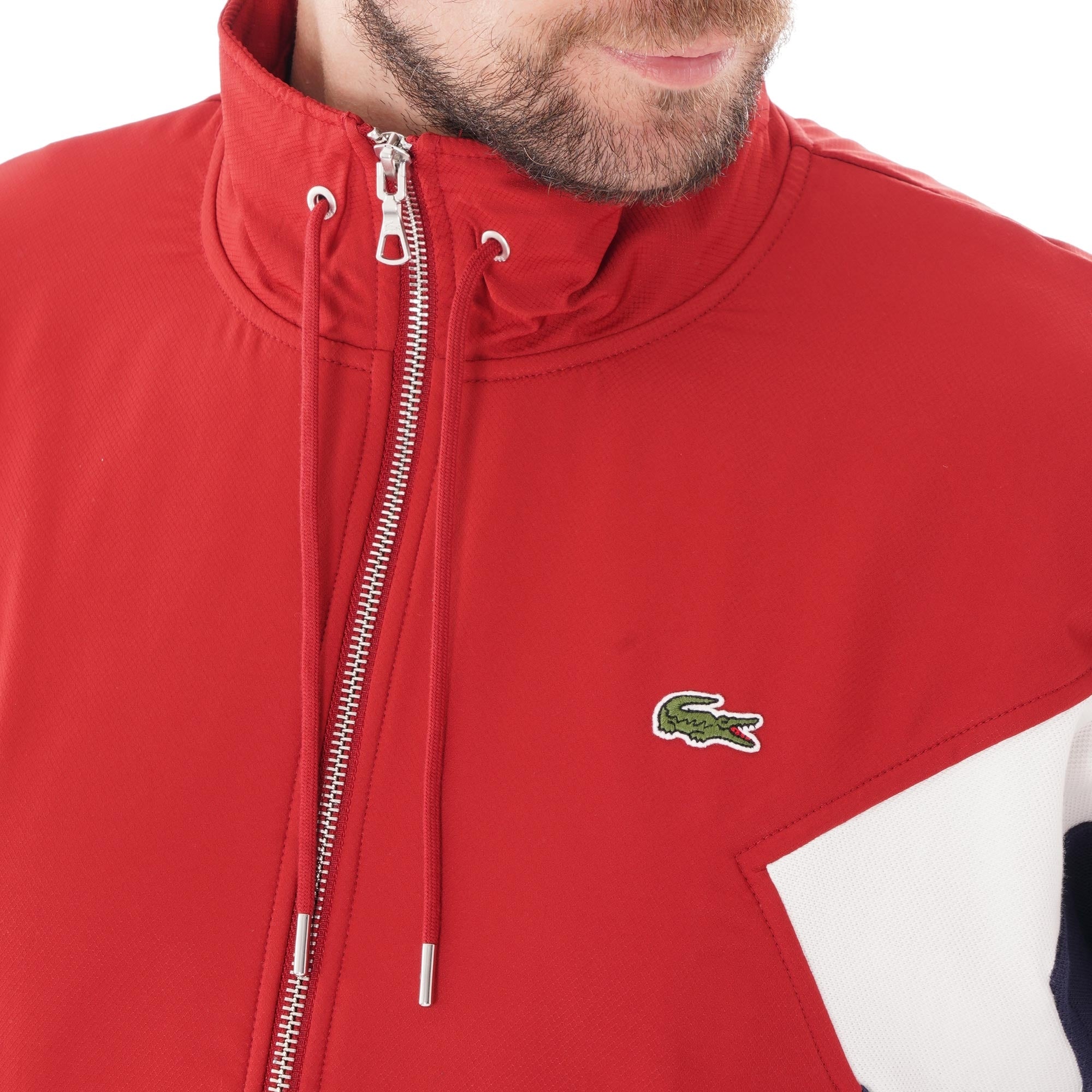 Lacoste Colourblock Fleece Zip Jacket - Red