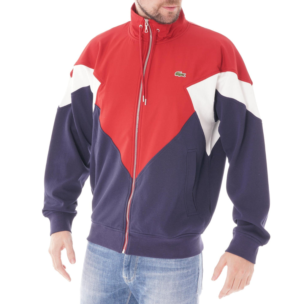 Lacoste Colourblock Fleece Zip Jacket - Red