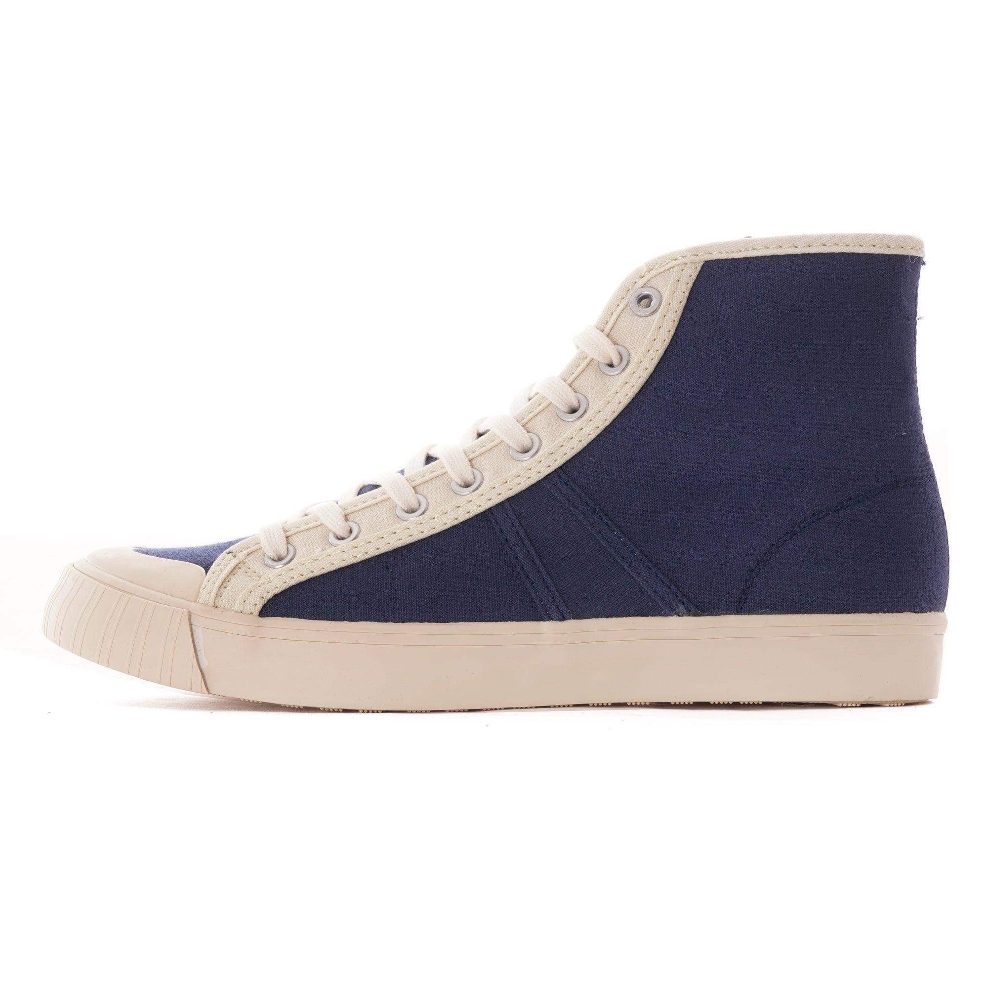 Colchester Rubber Co. National Treasure Contrast High Top - Navy/Ecru