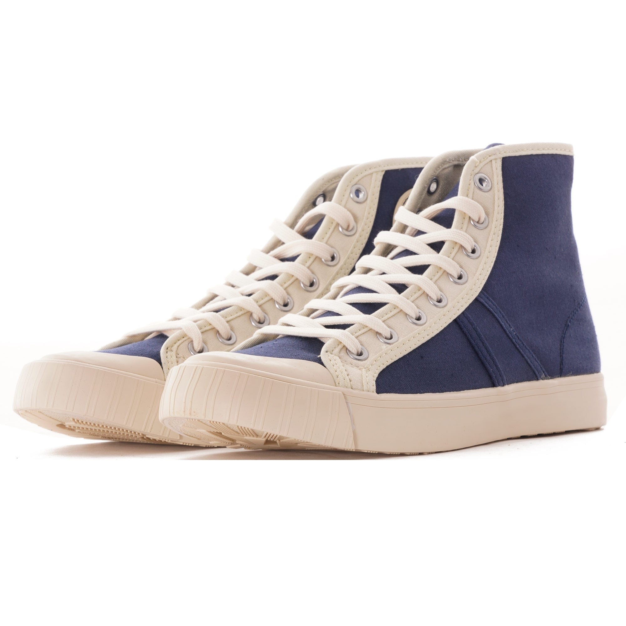 Colchester Rubber Co. National Treasure Contrast High Top - Navy/Ecru