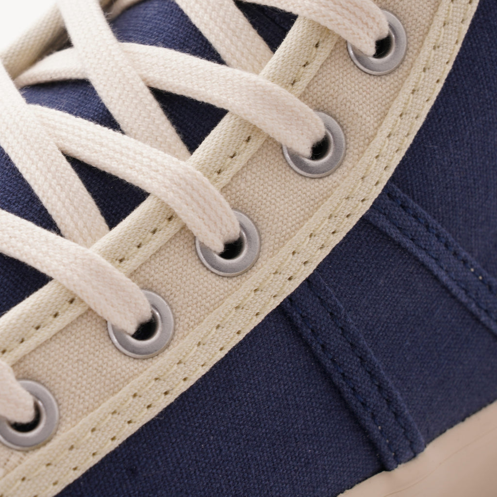 Colchester Rubber Co. National Treasure Contrast High Top - Navy/Ecru