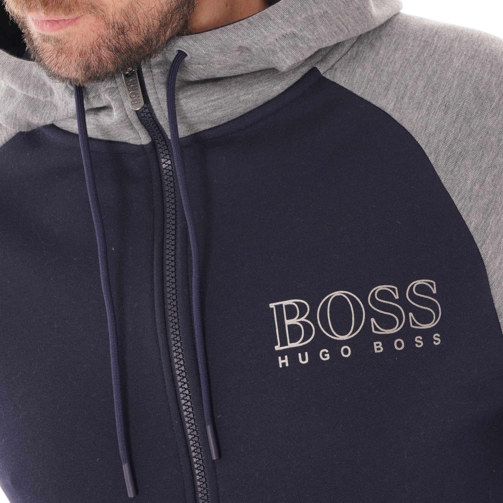 Boss Hooded Colour-Block Contemp Jacket - Dark Blue