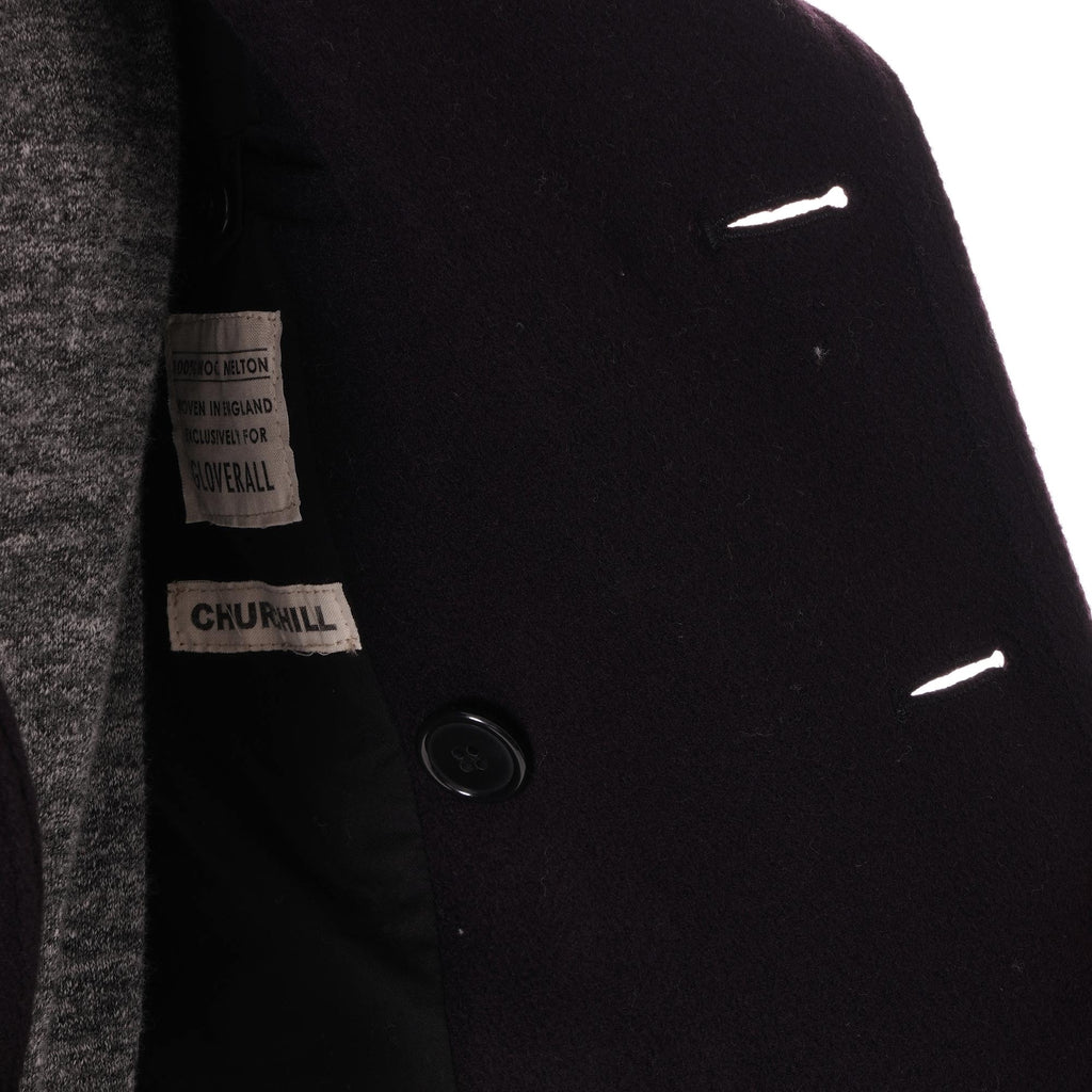 Gloverall Churchill Reefer Wool Coat - Navy