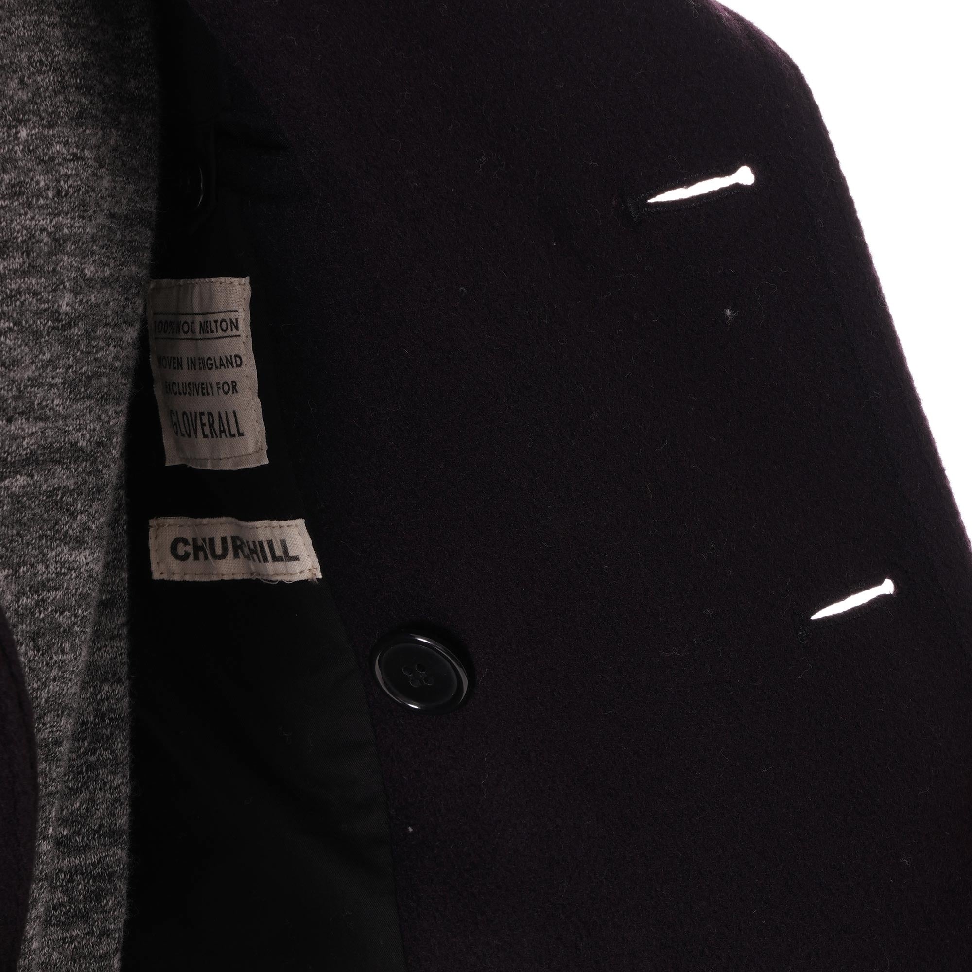Gloverall Churchill Reefer Wool Coat - Navy