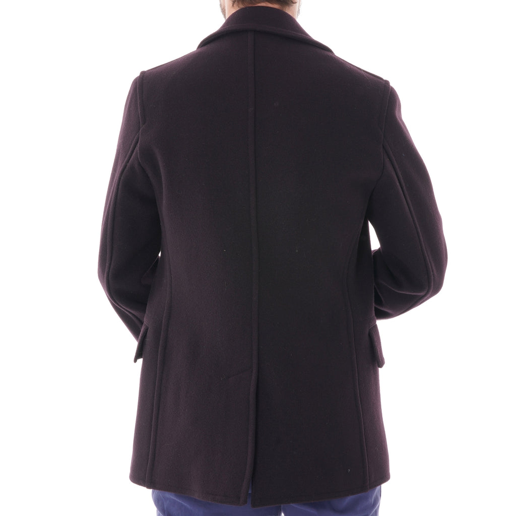 Gloverall Churchill Reefer Wool Coat - Navy