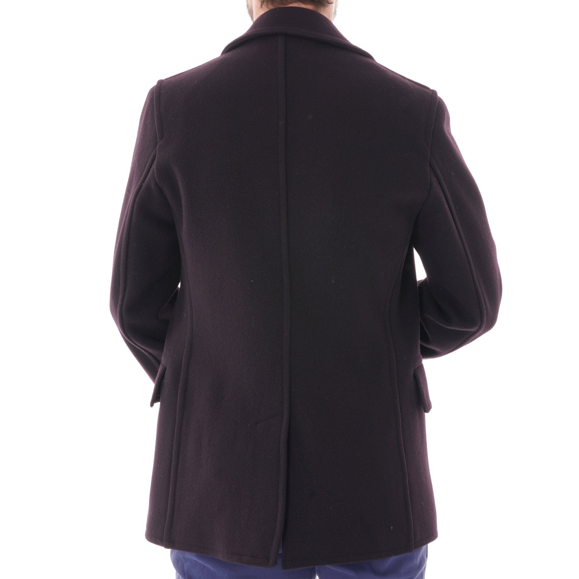 Gloverall Churchill Reefer Wool Coat - Navy