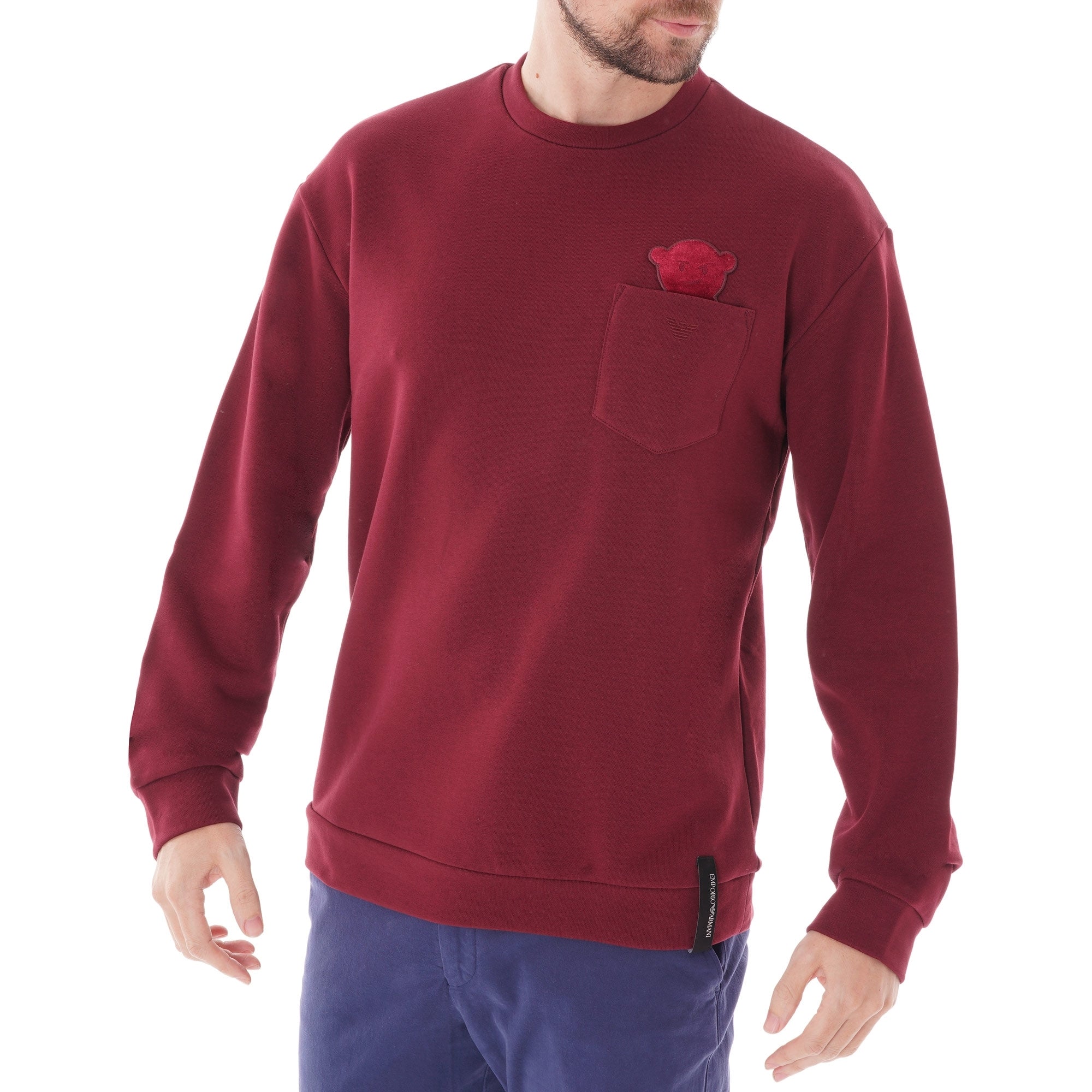 Emporio Armani Manga Bear Sweatshirt With Breast Pocket - Bordeaux
