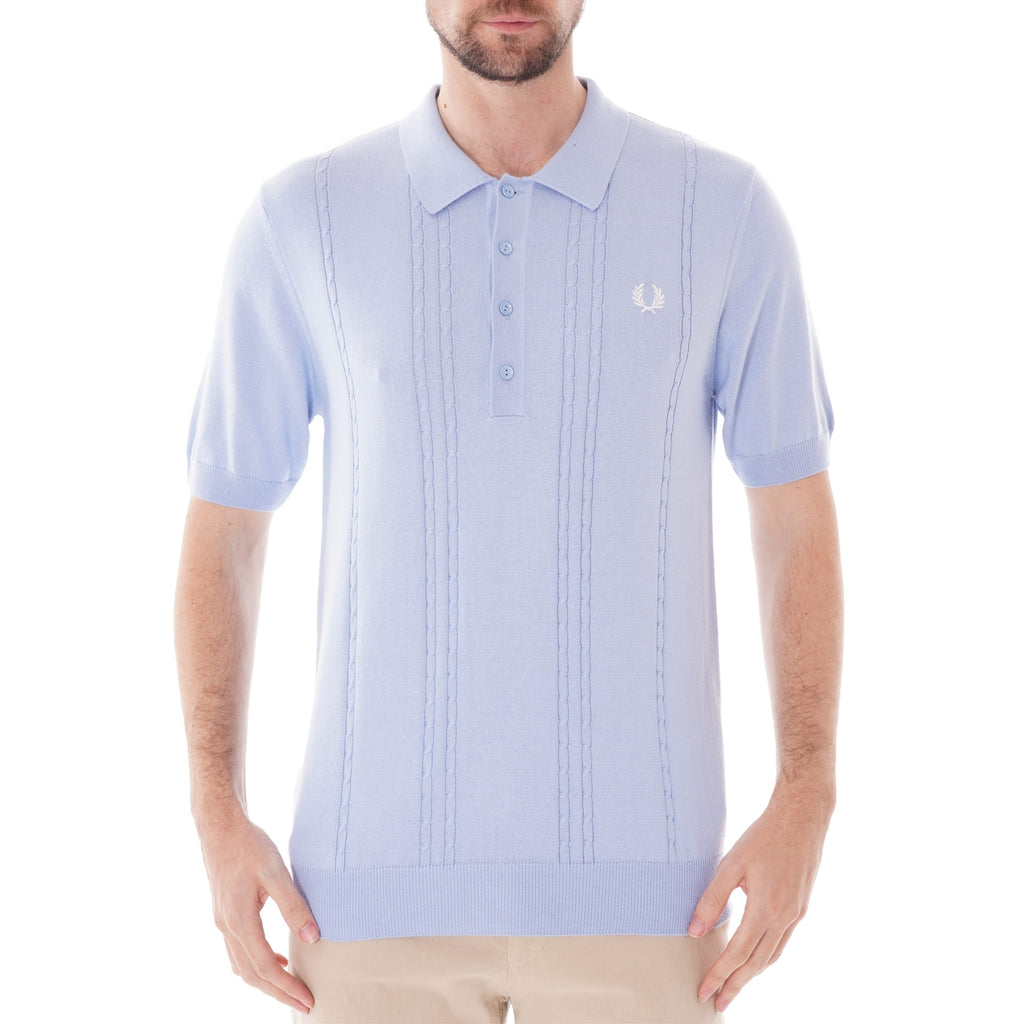 Fred Perry Reissues Cable Knit Shirt - Sky