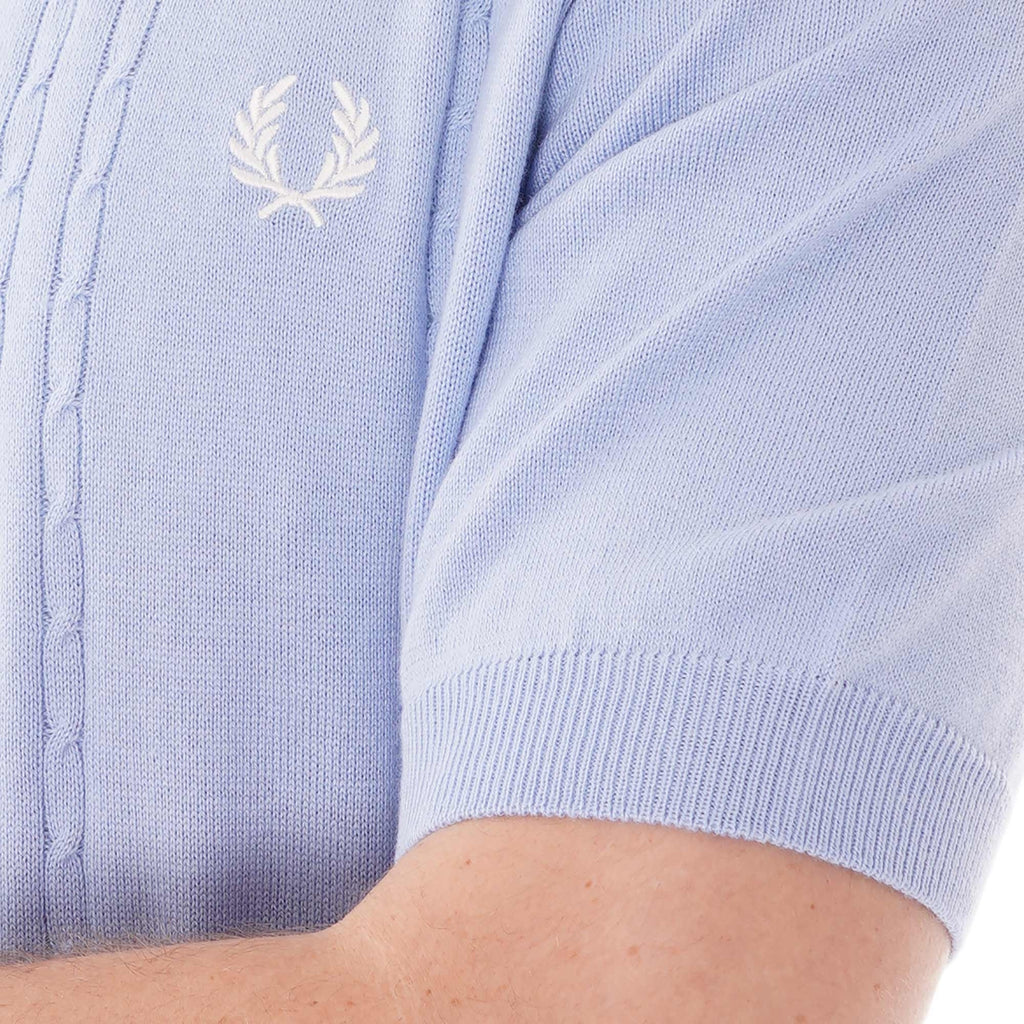 Fred Perry Reissues Cable Knit Shirt - Sky