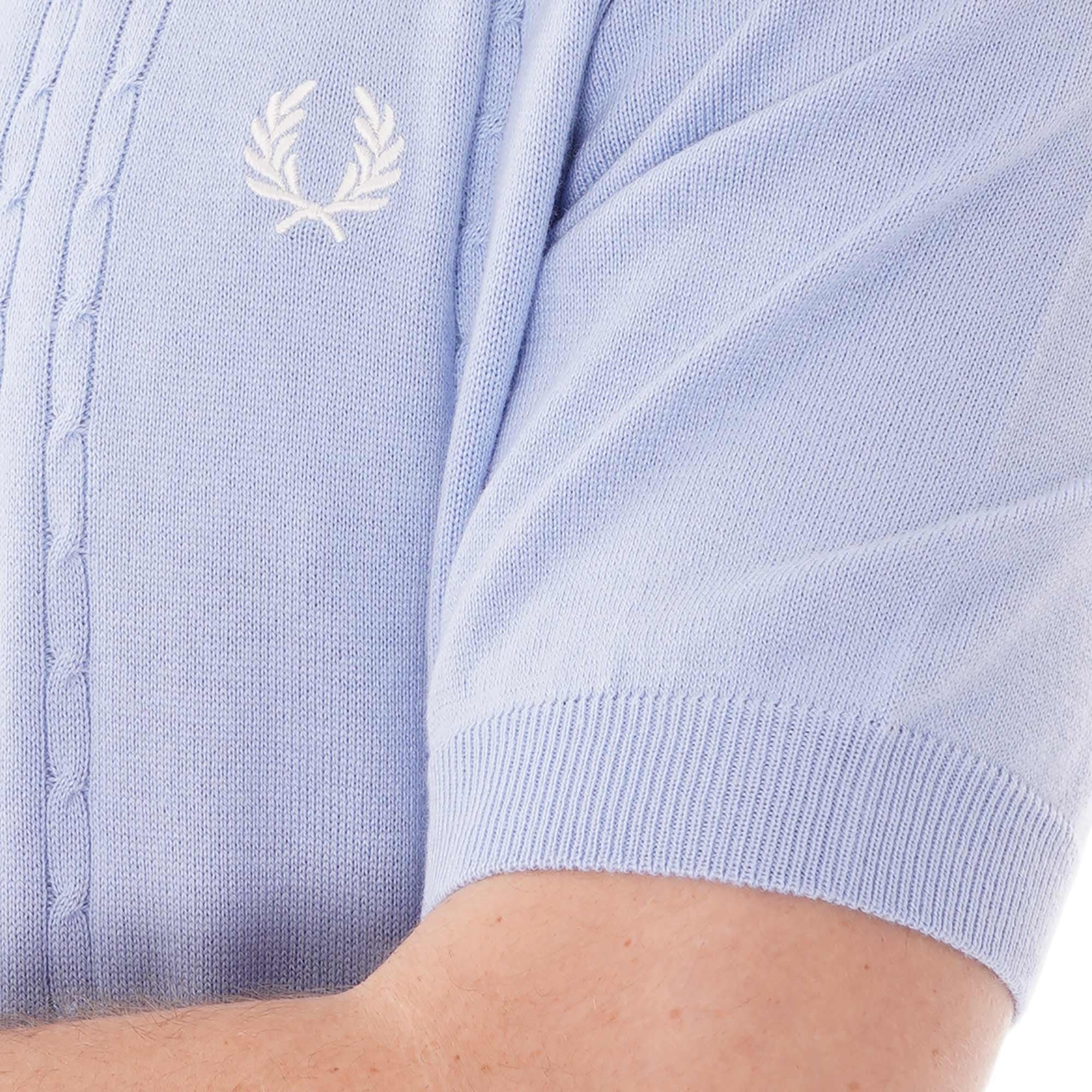 Fred Perry Reissues Cable Knit Shirt - Sky