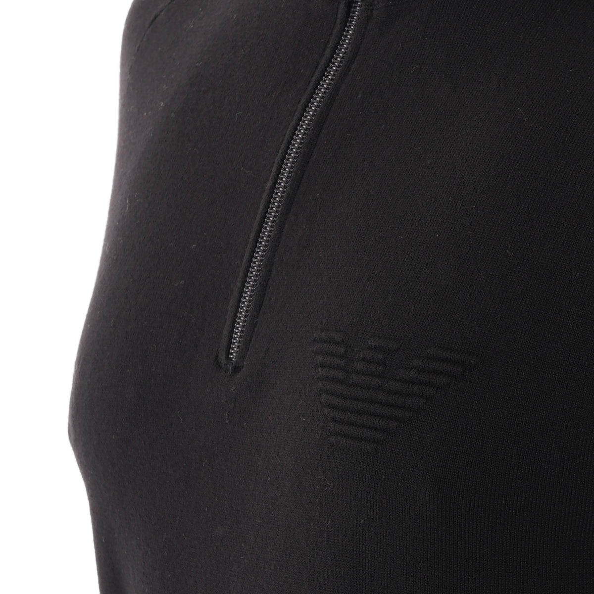 Emporio Armani Quarter-Zip Knit Sweater - Black – Stuarts London