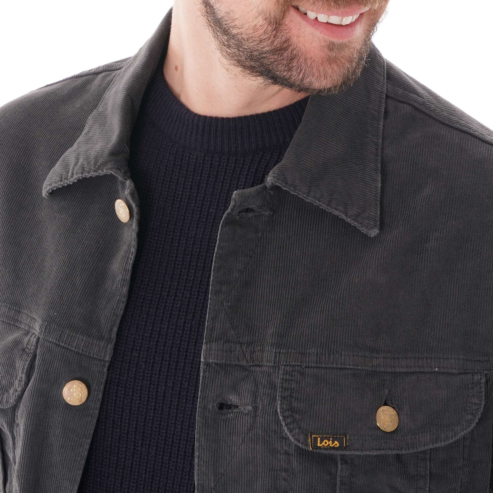 Lois Jeans Tejana Thin Corduroy Jacket - Charcoal