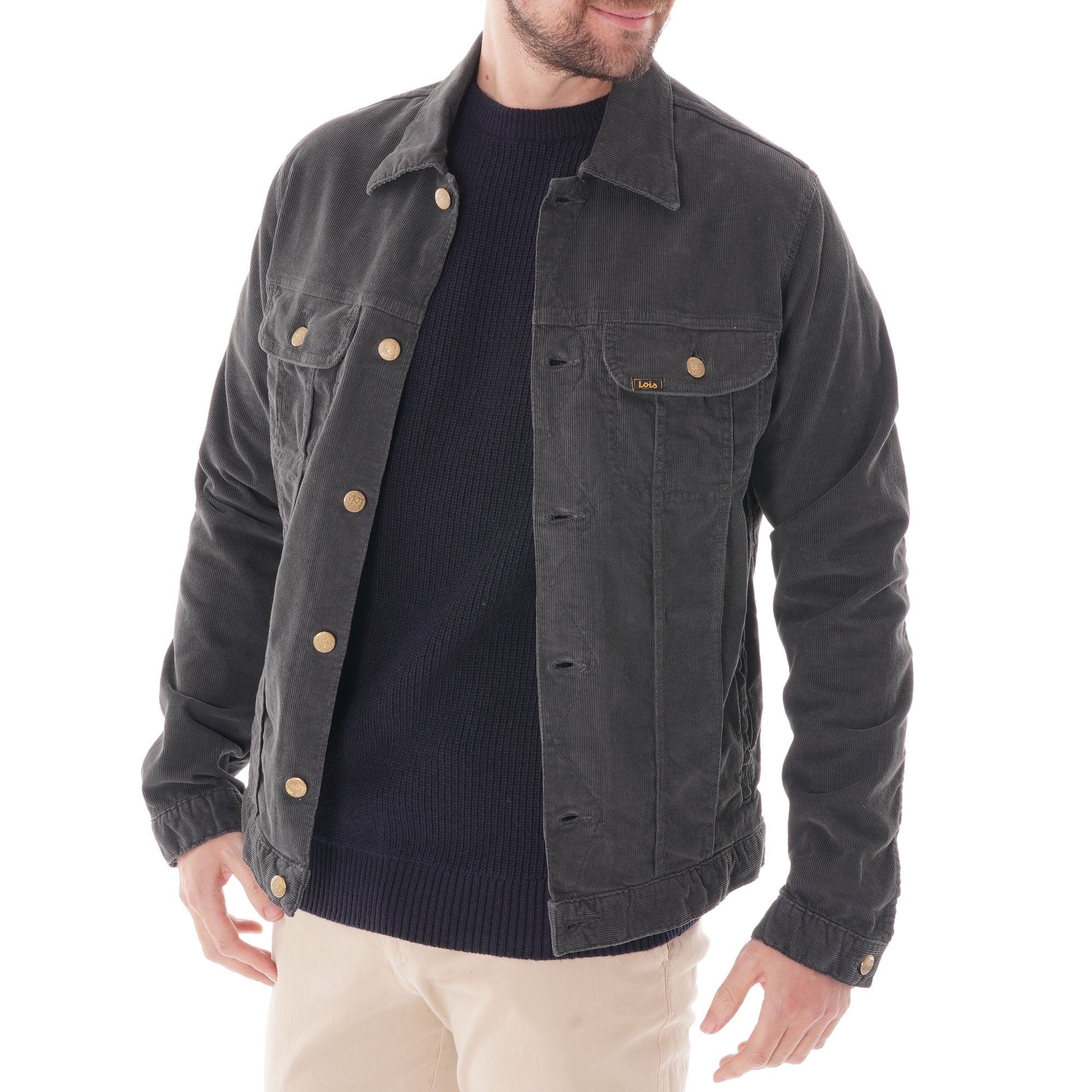 Lois Jeans Tejana Thin Corduroy Jacket - Charcoal