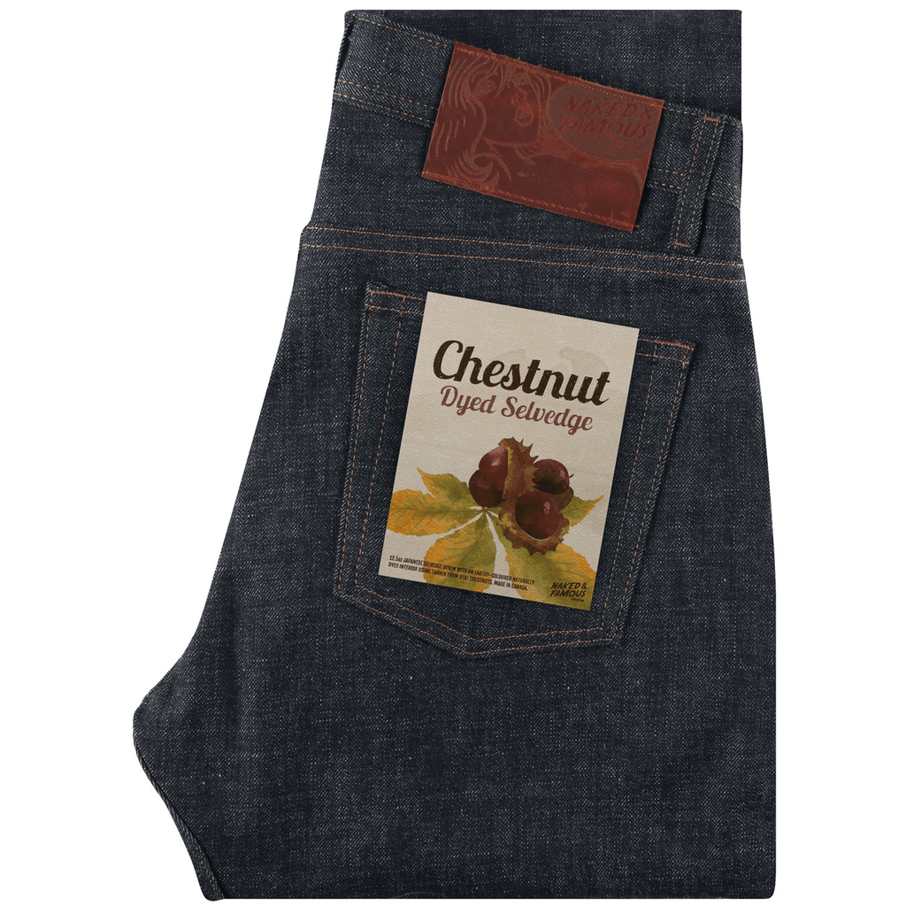 Naked and Famous Denim Chestnut Dyed Selvedge Weird Guy - Indigo