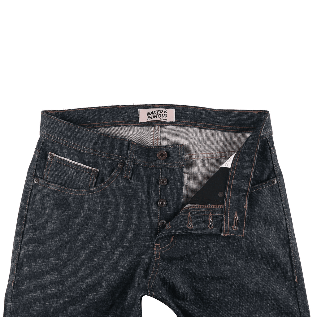 Naked and Famous Denim Chestnut Dyed Selvedge Weird Guy - Indigo