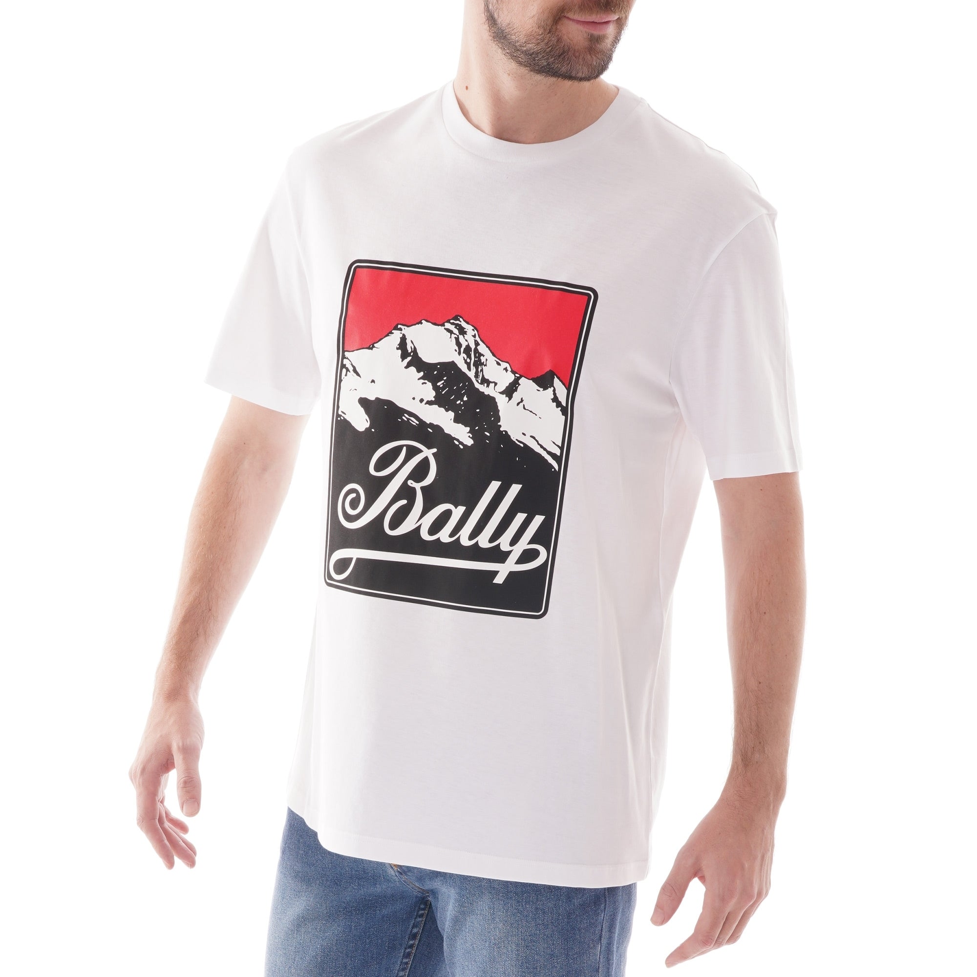 Bally Mountain Motif T-shirt - White
