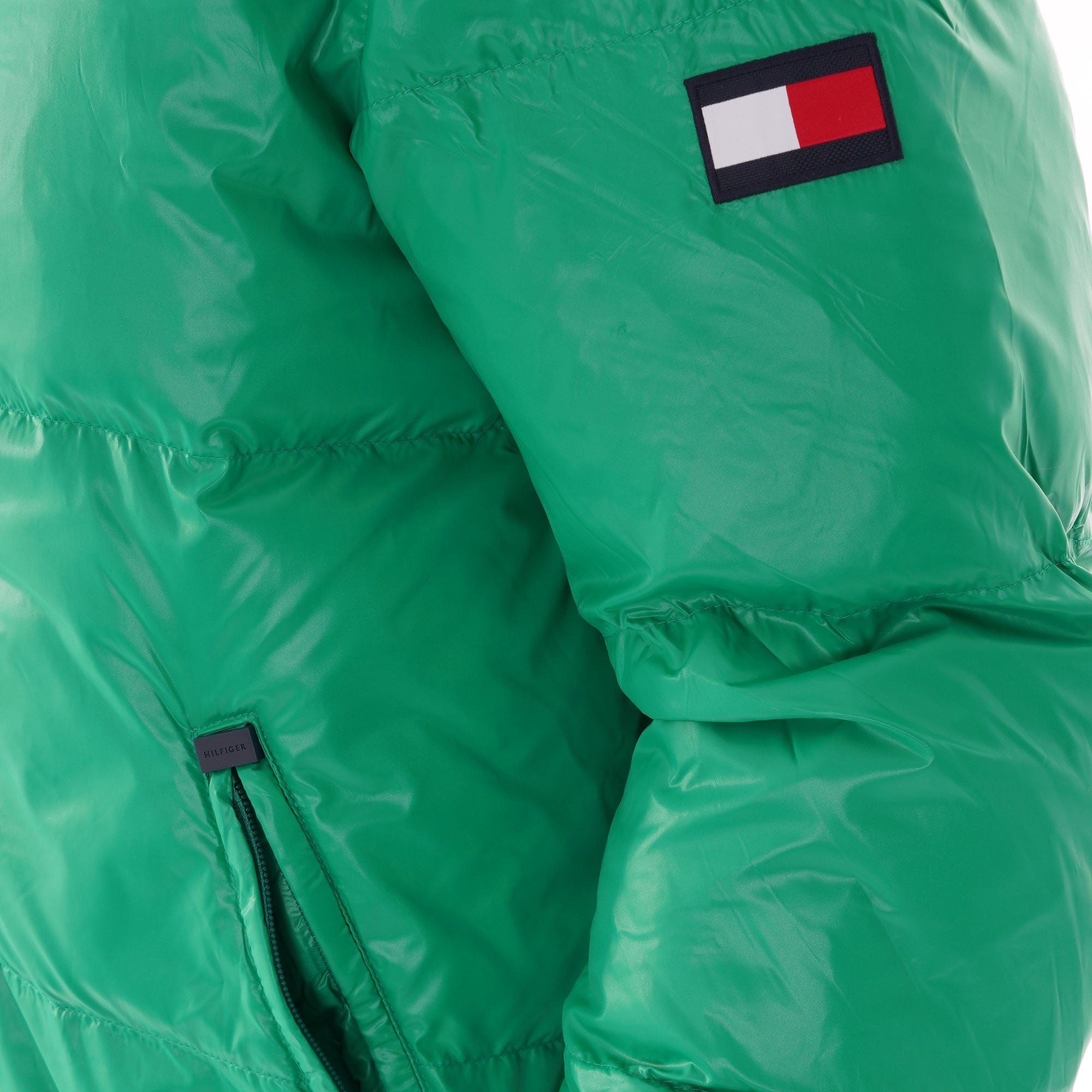 Tommy Hilfiger Shiny Hooded Bomber - Jolly Green