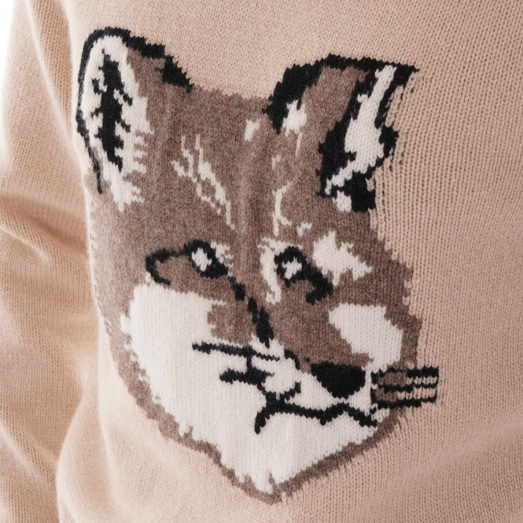 Maison Kitsune Fox Head Pullover - Ecru