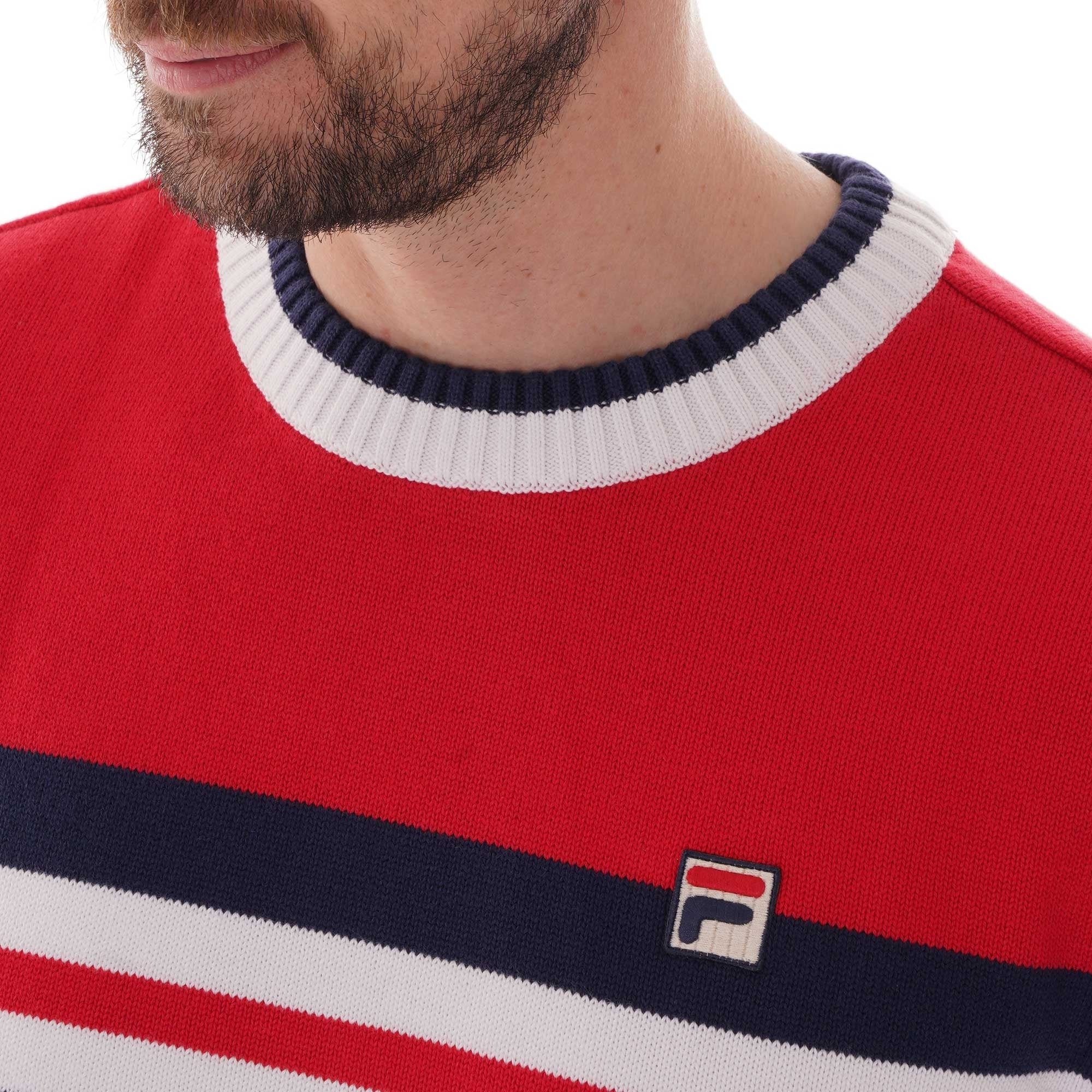 Fila Vintage SIRO Jumper - White and Chinese Red