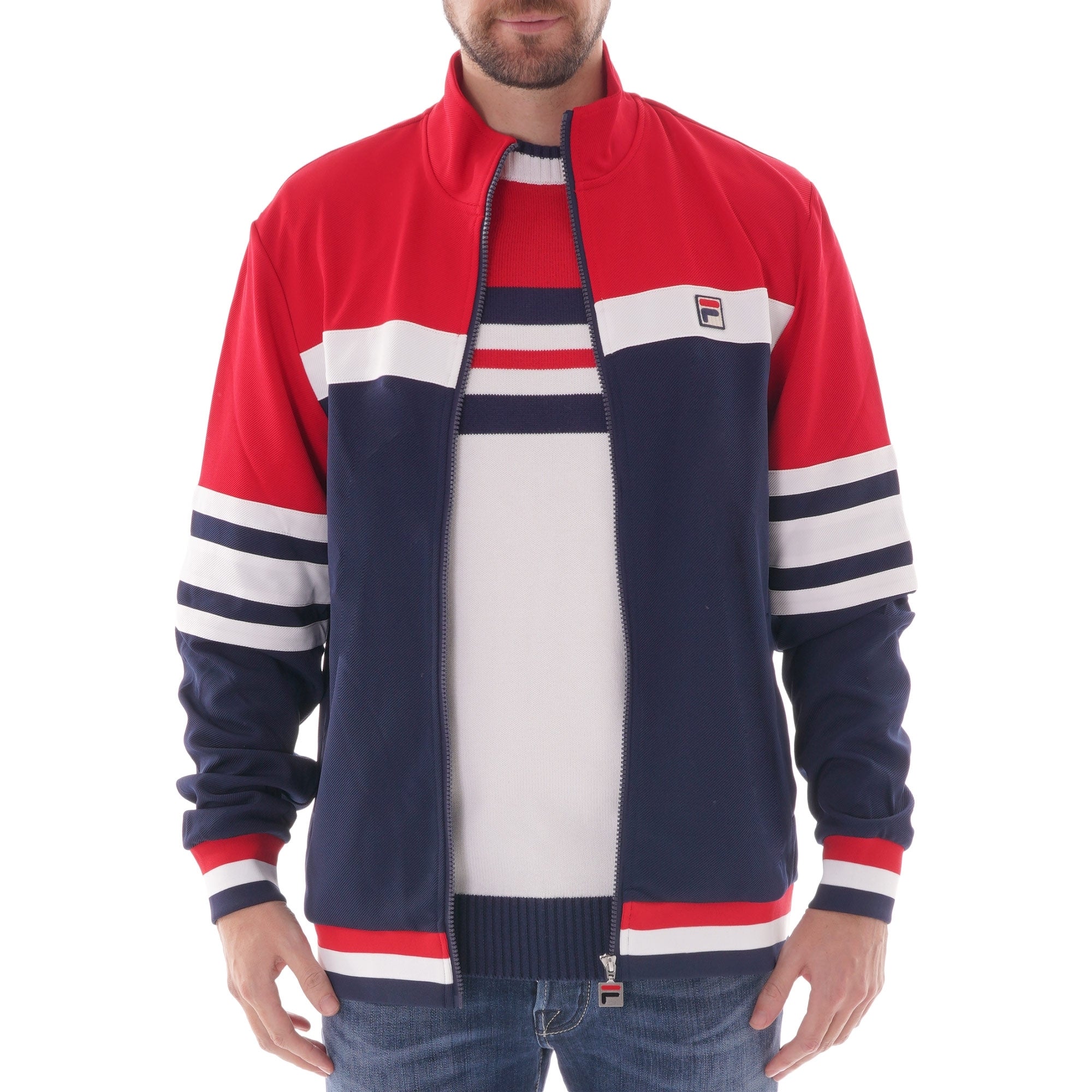 Fila Vintage COURTO Cut and Sew Archive Track Top - Peacoat