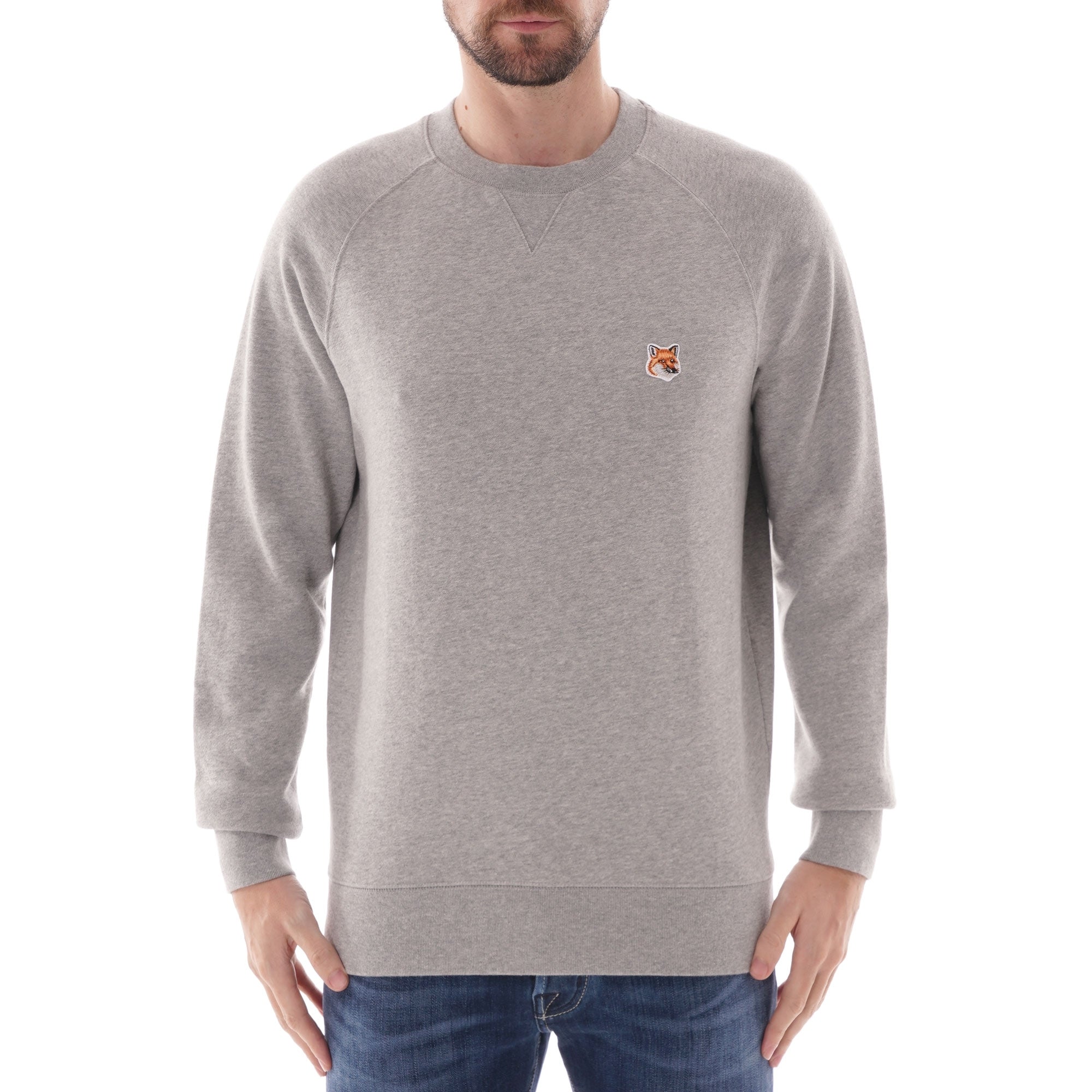Maison Kitsune Fox Head Patch Sweatshirt - Grey