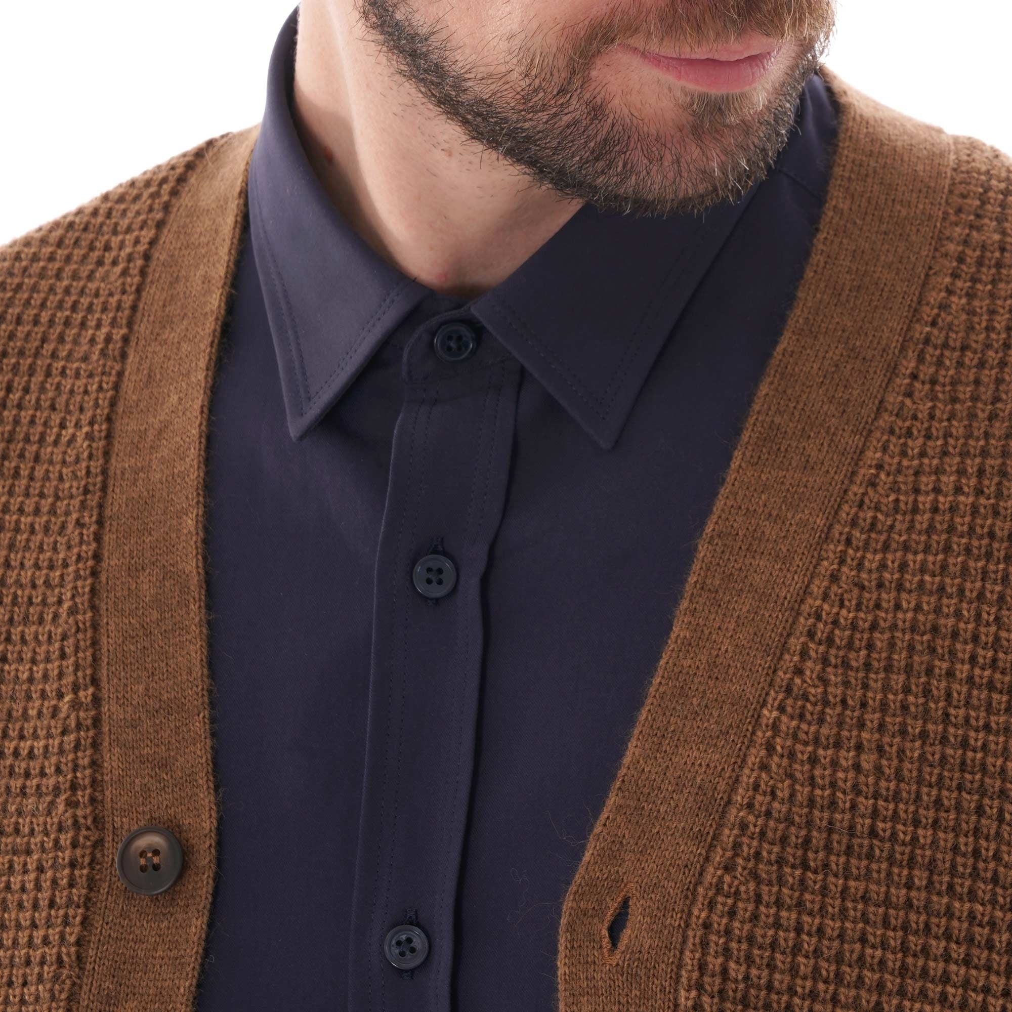 Ben Sherman Heritage Waffle Cardigan - Camel