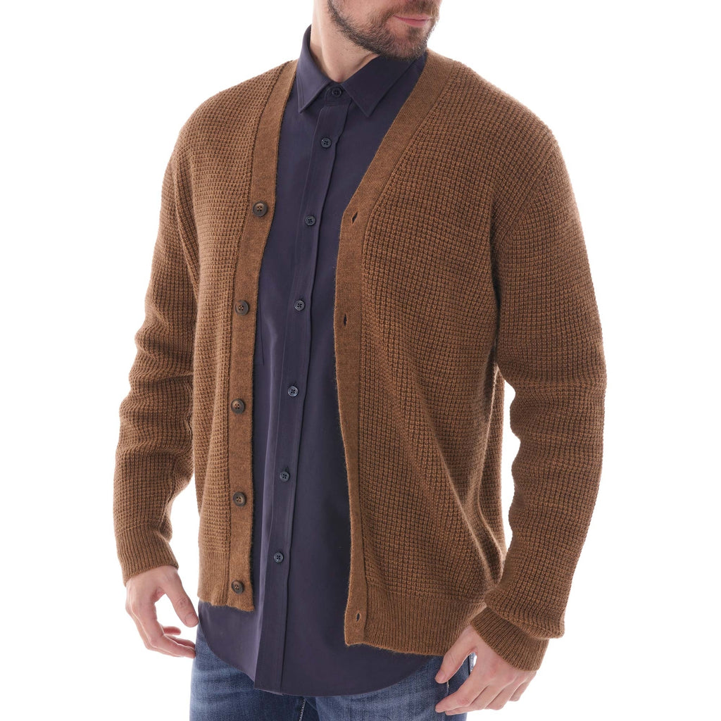 Ben Sherman Heritage Waffle Cardigan - Camel